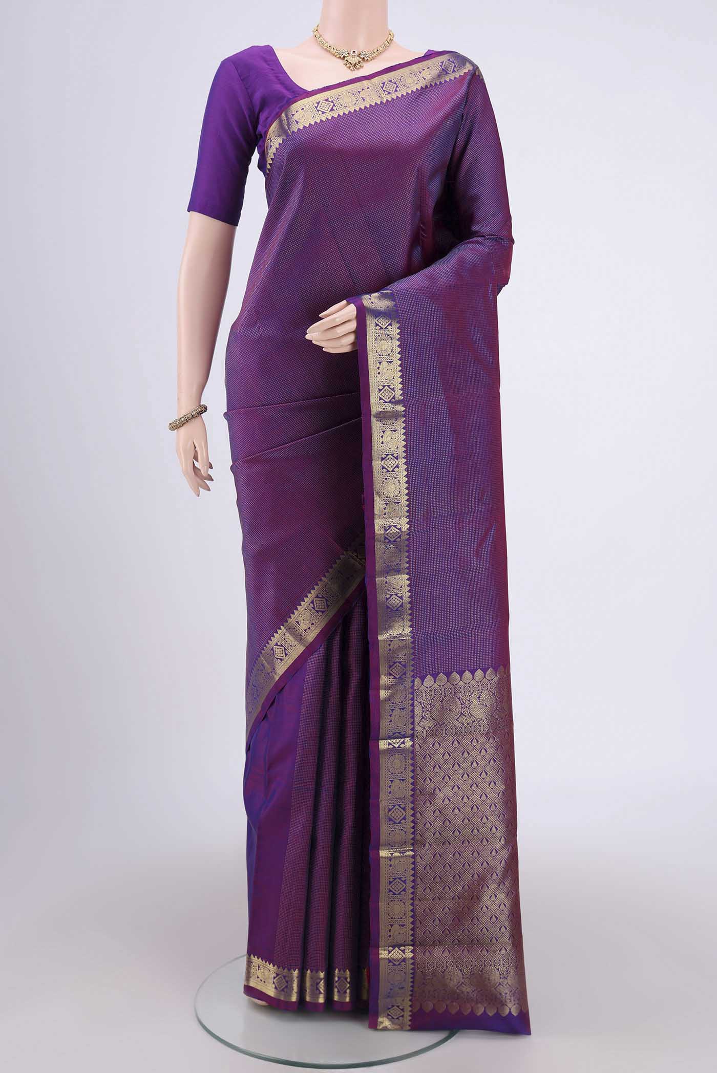 Purple Kanchipuram Silk Saree