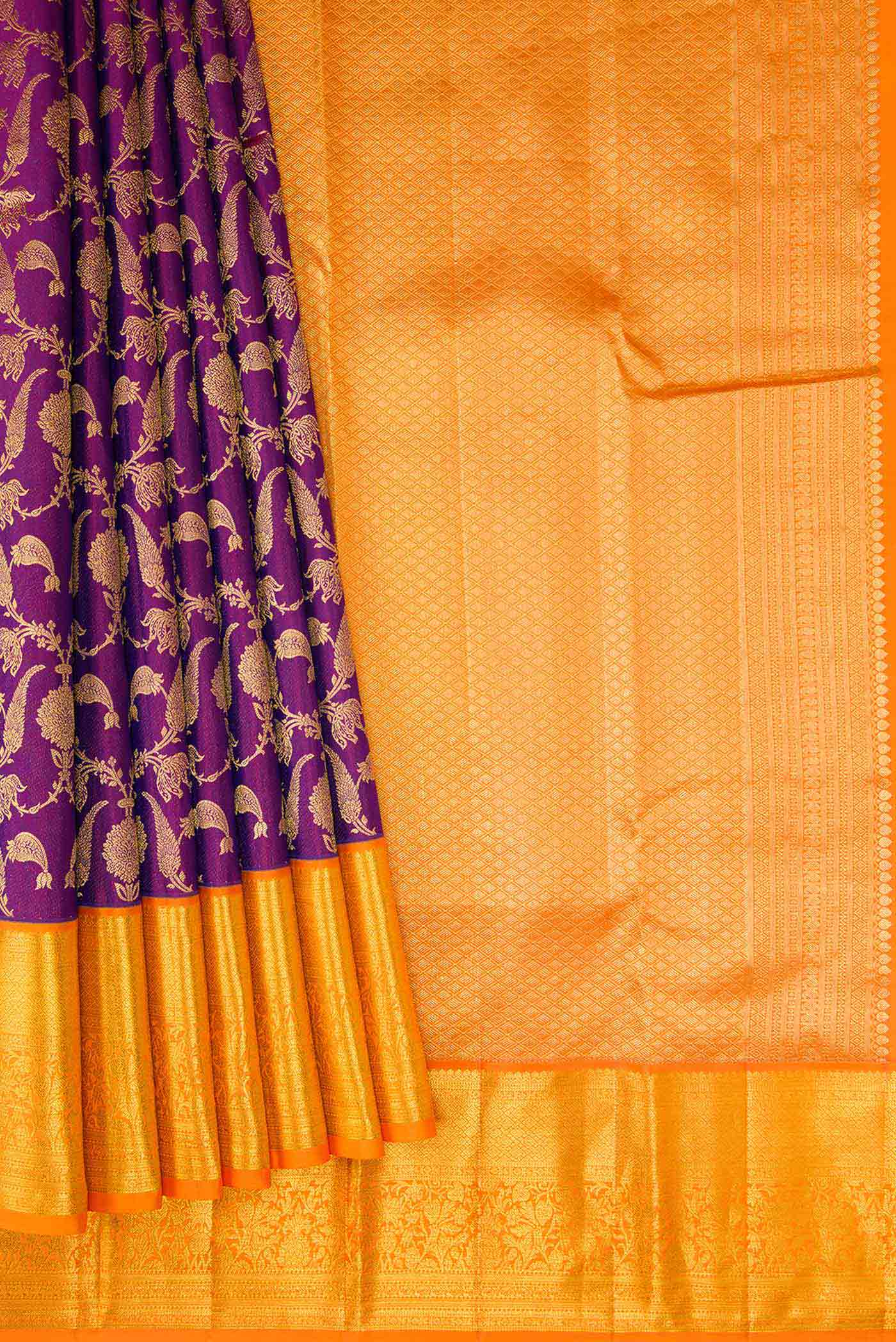 Purple Kanchipuram Silk Saree - Image 4