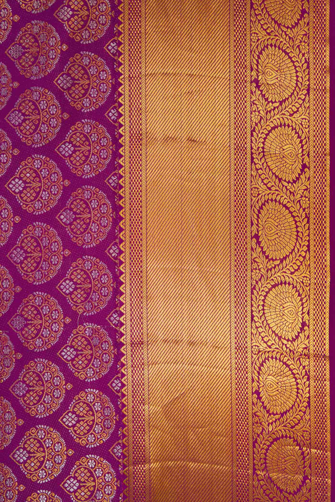 Purple Kanchipuram Silk Saree - Image 3
