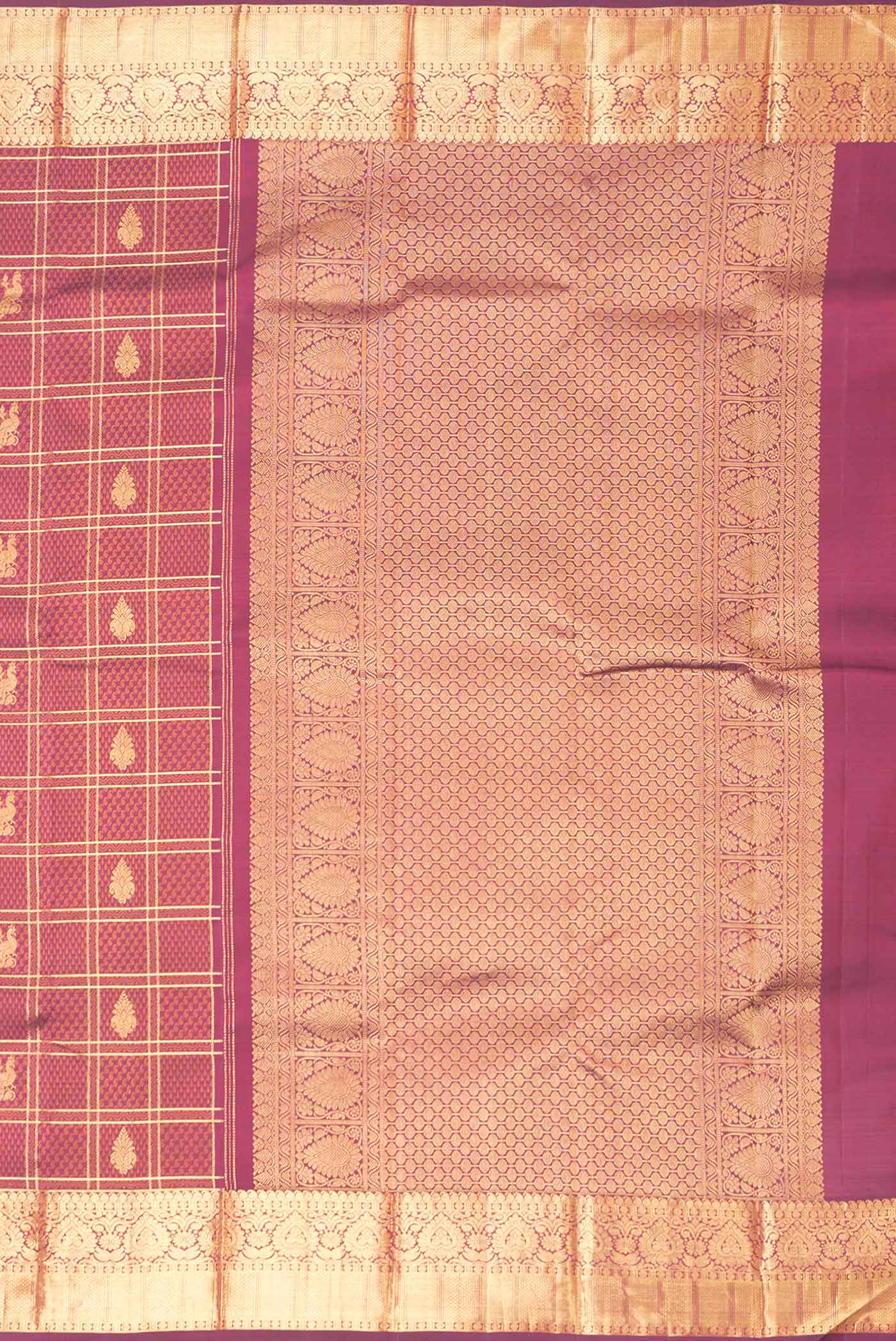 Purple Dual Tone Kanjivaram Silk Saree - Image 7