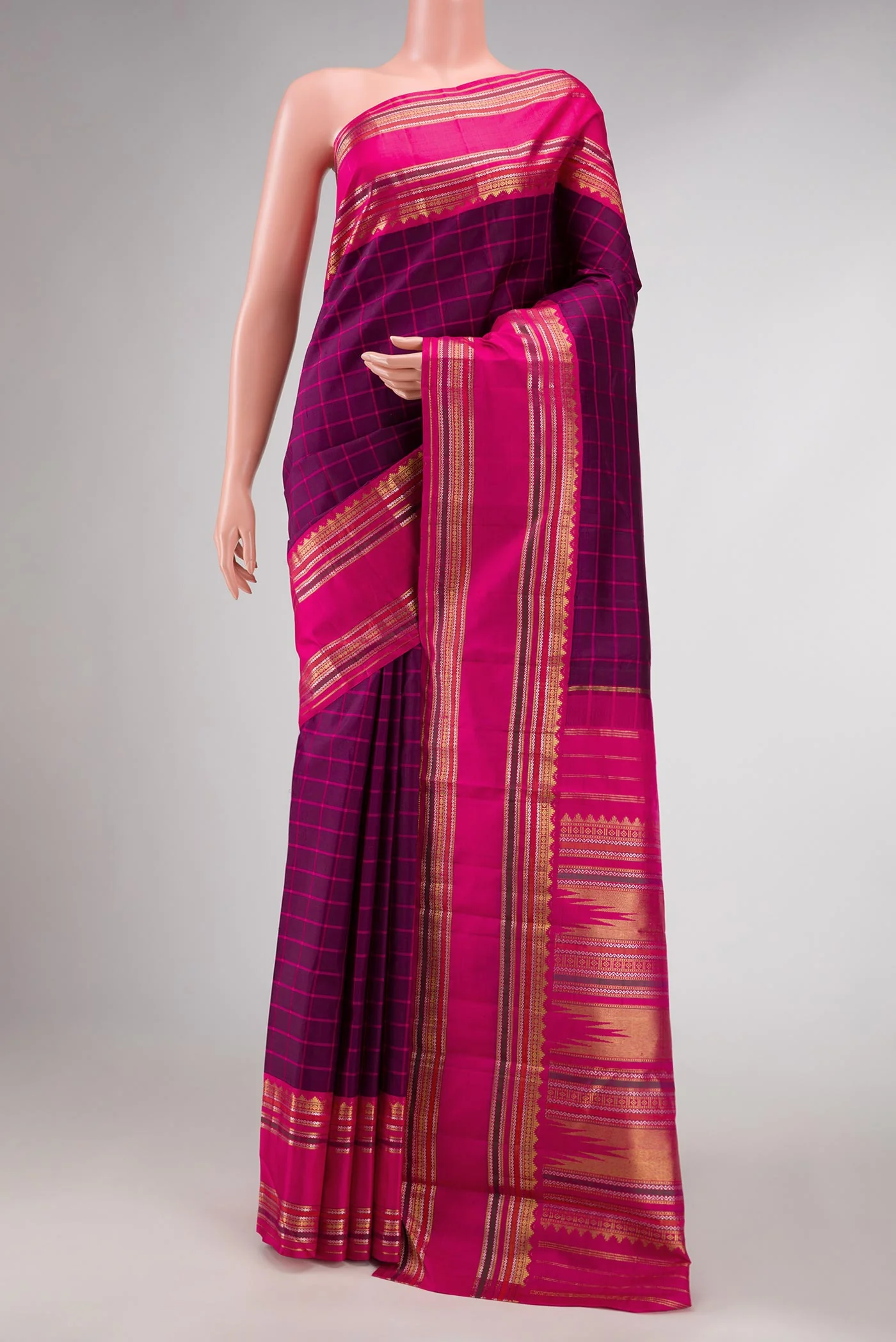Purple Dual Tone Kanjivaram Silk Saree