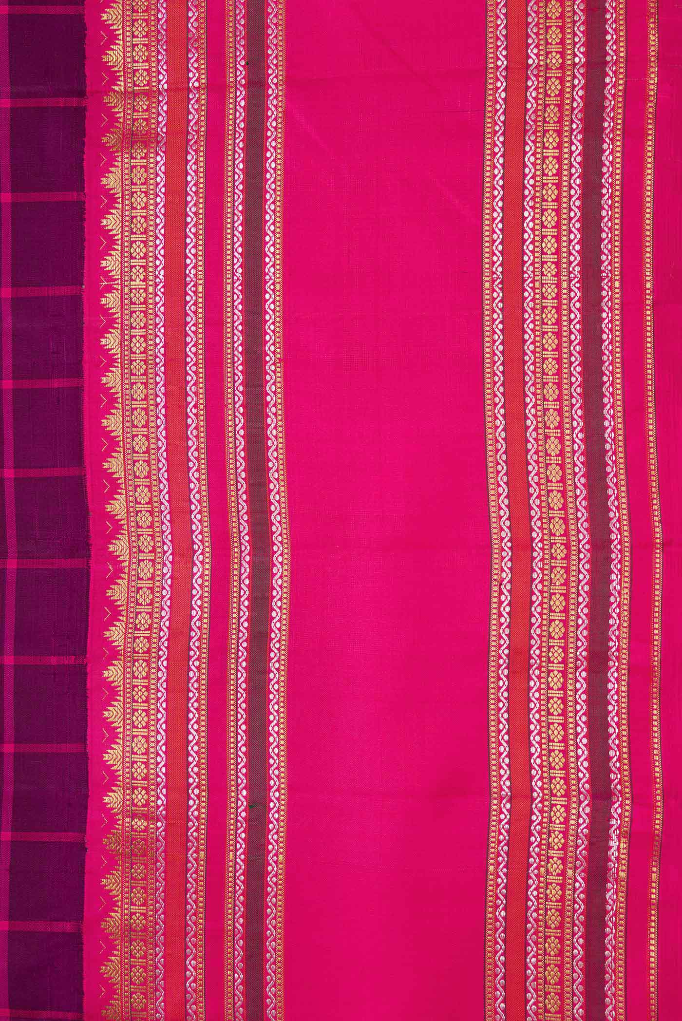 Purple Dual Tone Kanjivaram Silk Saree - Image 3