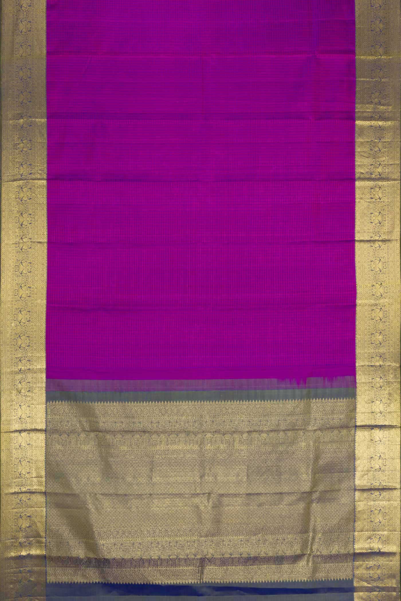 Purple Dual Tone Kanchipuram Silk Saree - Image 6