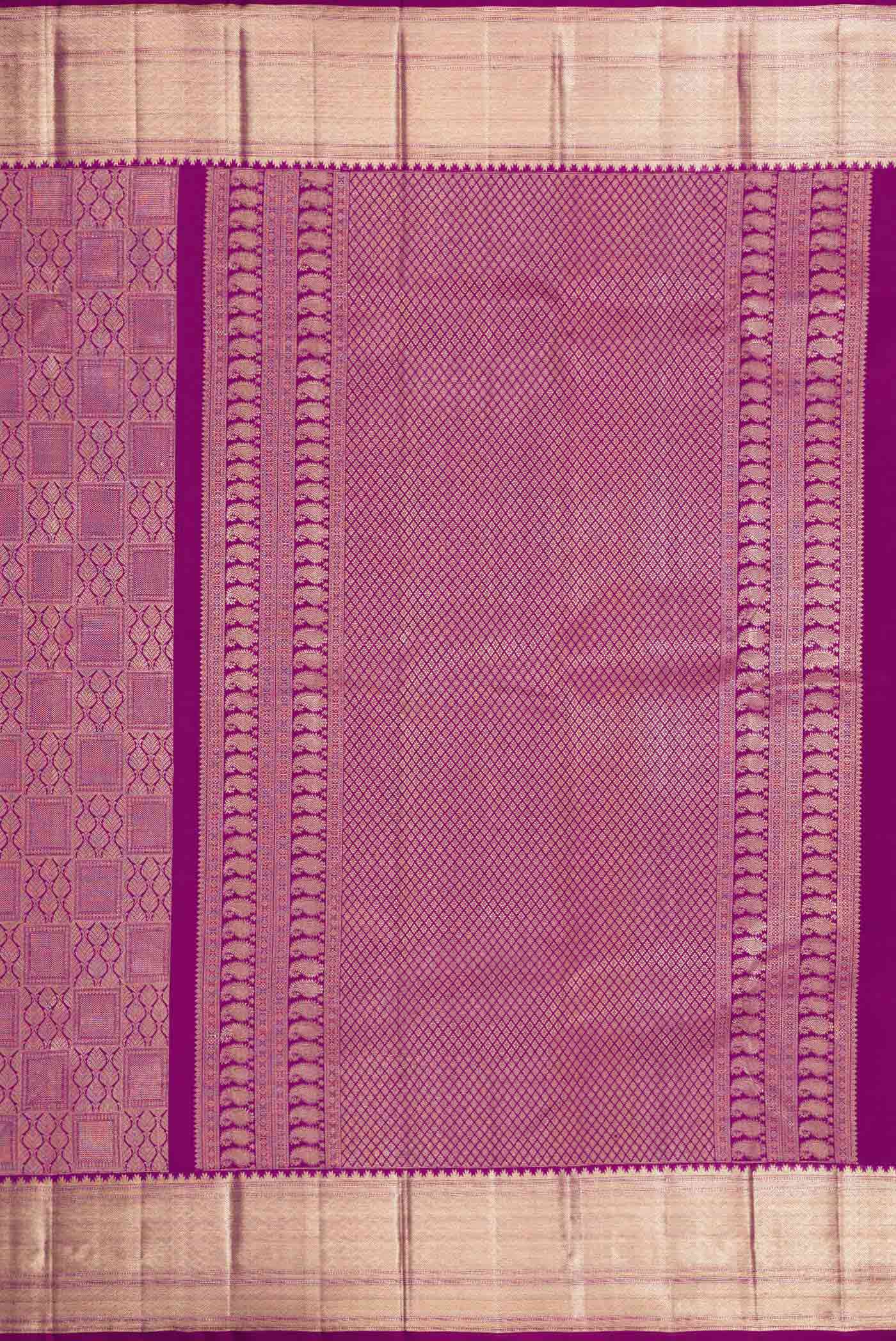 Purple Dual Tone Kanchipuram Silk Saree - Image 7