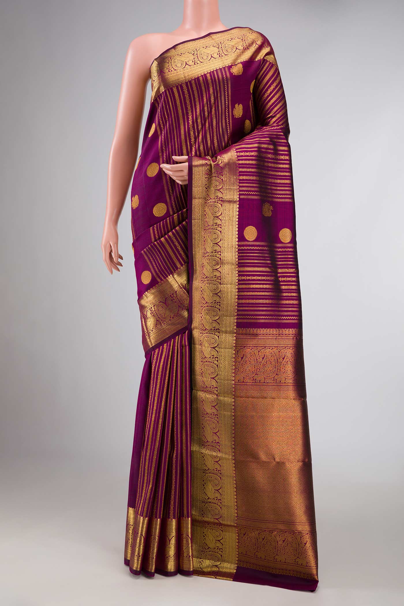 Purple Dual Tone Kanchipuram Silk Saree