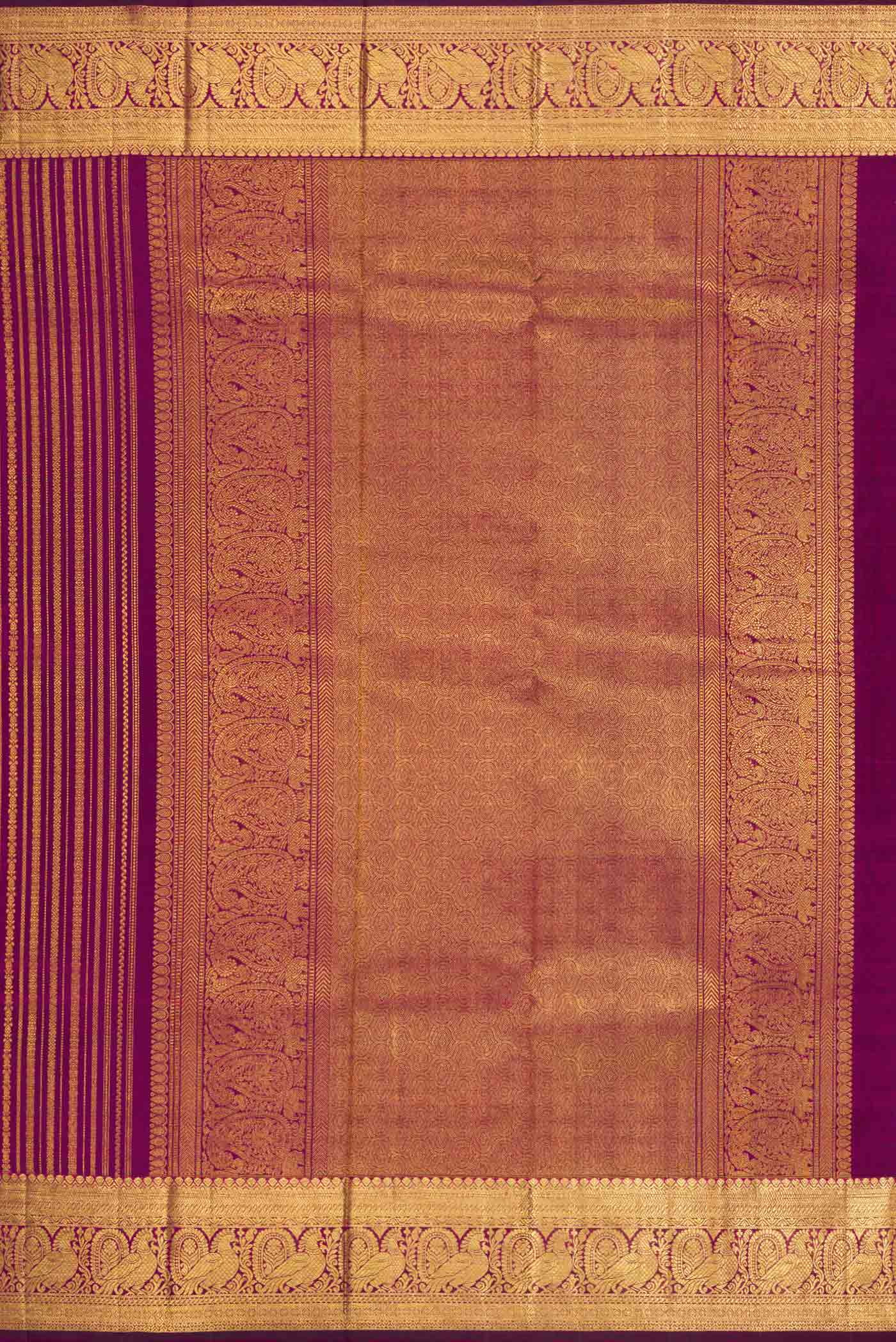 Purple Dual Tone Kanchipuram Silk Saree - Image 7