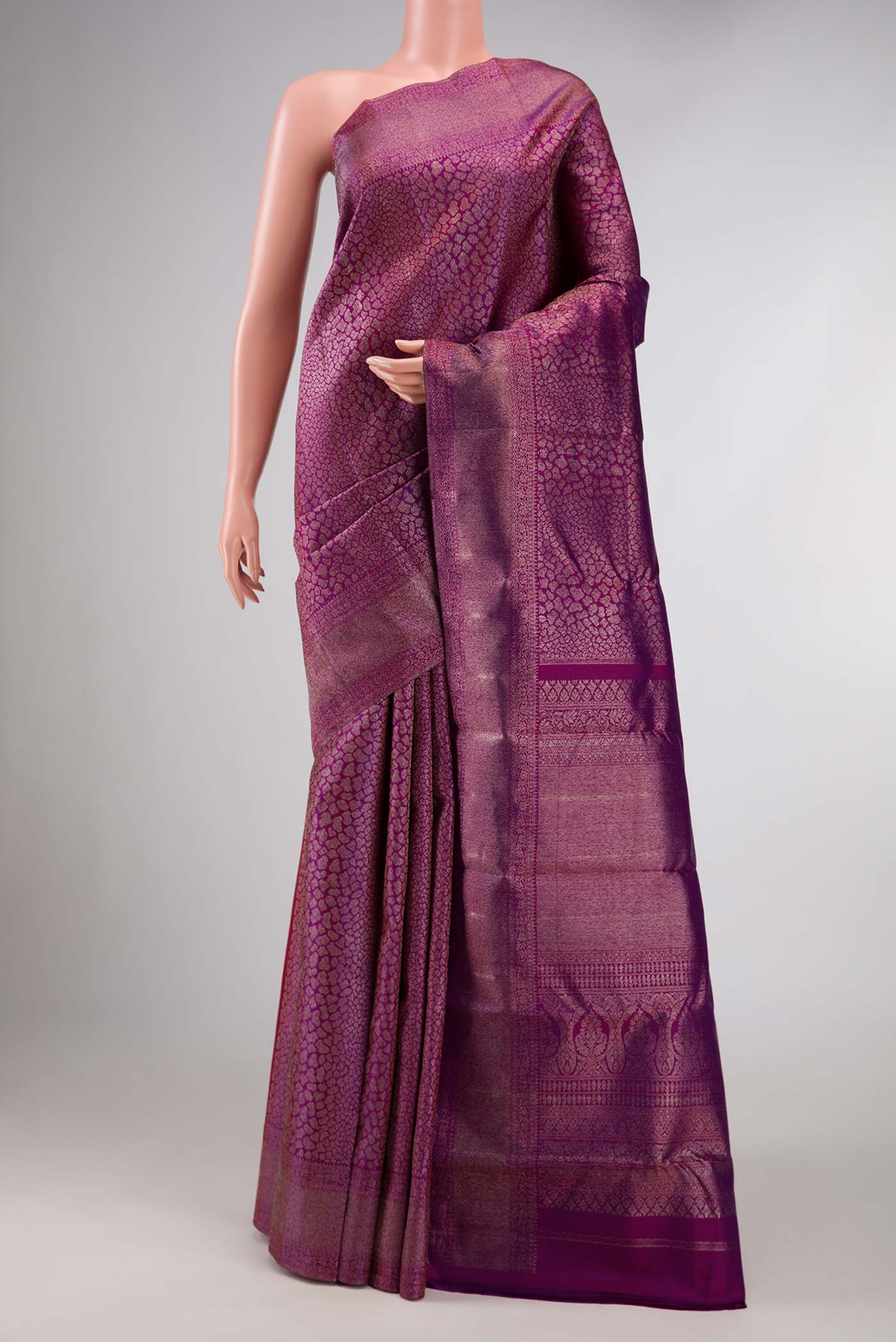 Purple Dual Tone Kanjivaram Silk Saree
