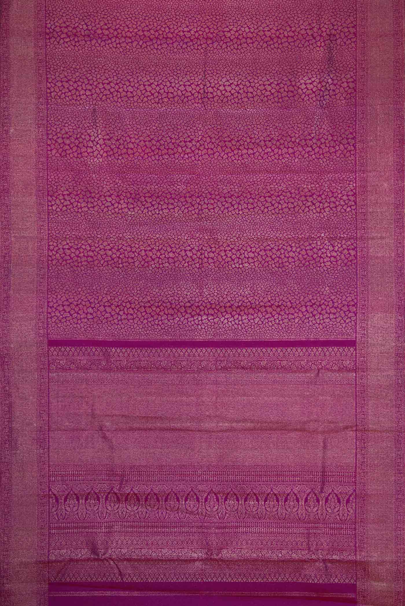 Purple Dual Tone Kanjivaram Silk Saree - Image 6