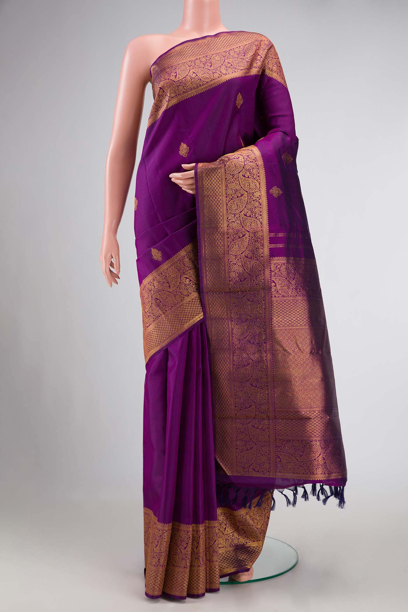 Purple Dual Tone Kanjivaram Silk Saree