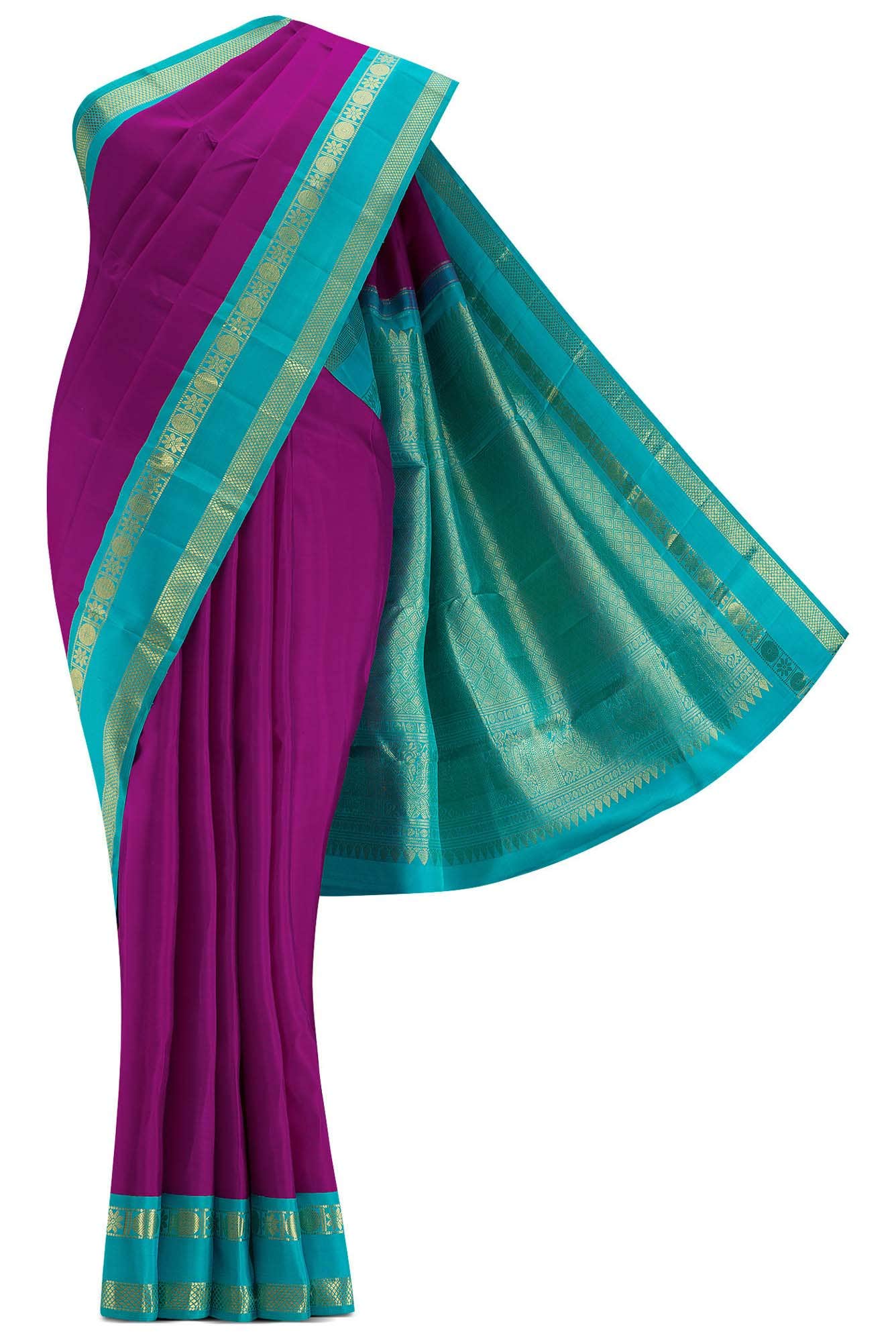 Purple Dual Tone Kanjivaram Silk Saree