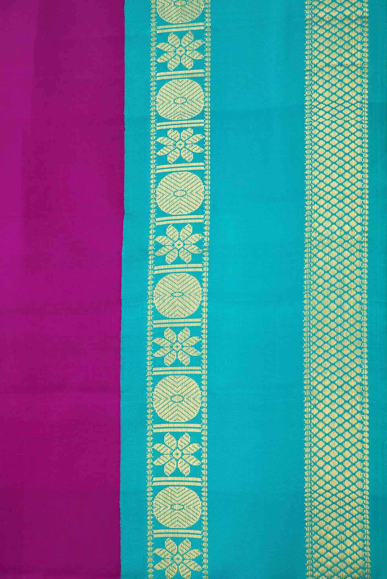 Purple Dual Tone Kanjivaram Silk Saree - Image 5
