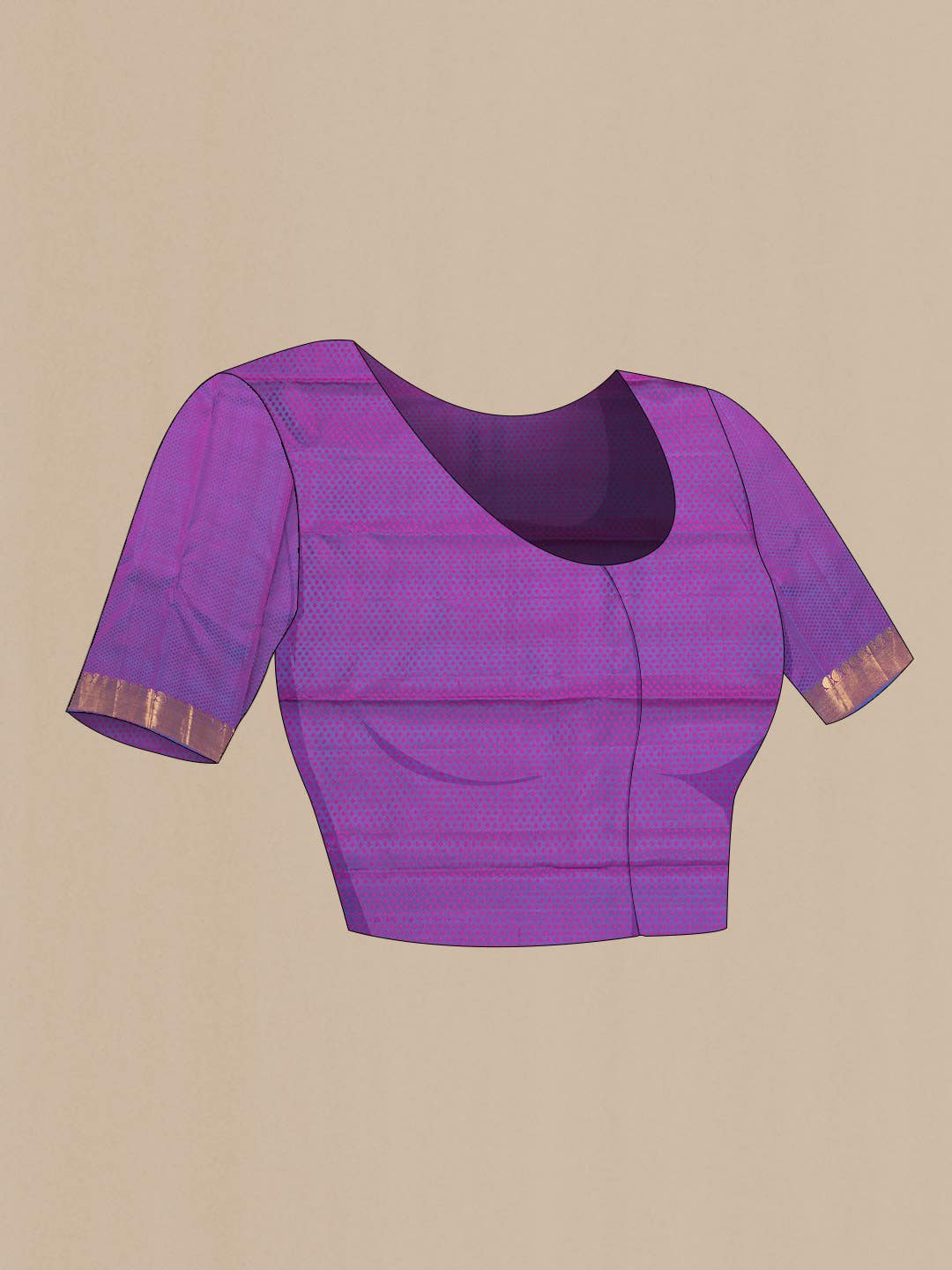 Purple Dual Tone Kanchipuram Silk Saree - Image 6