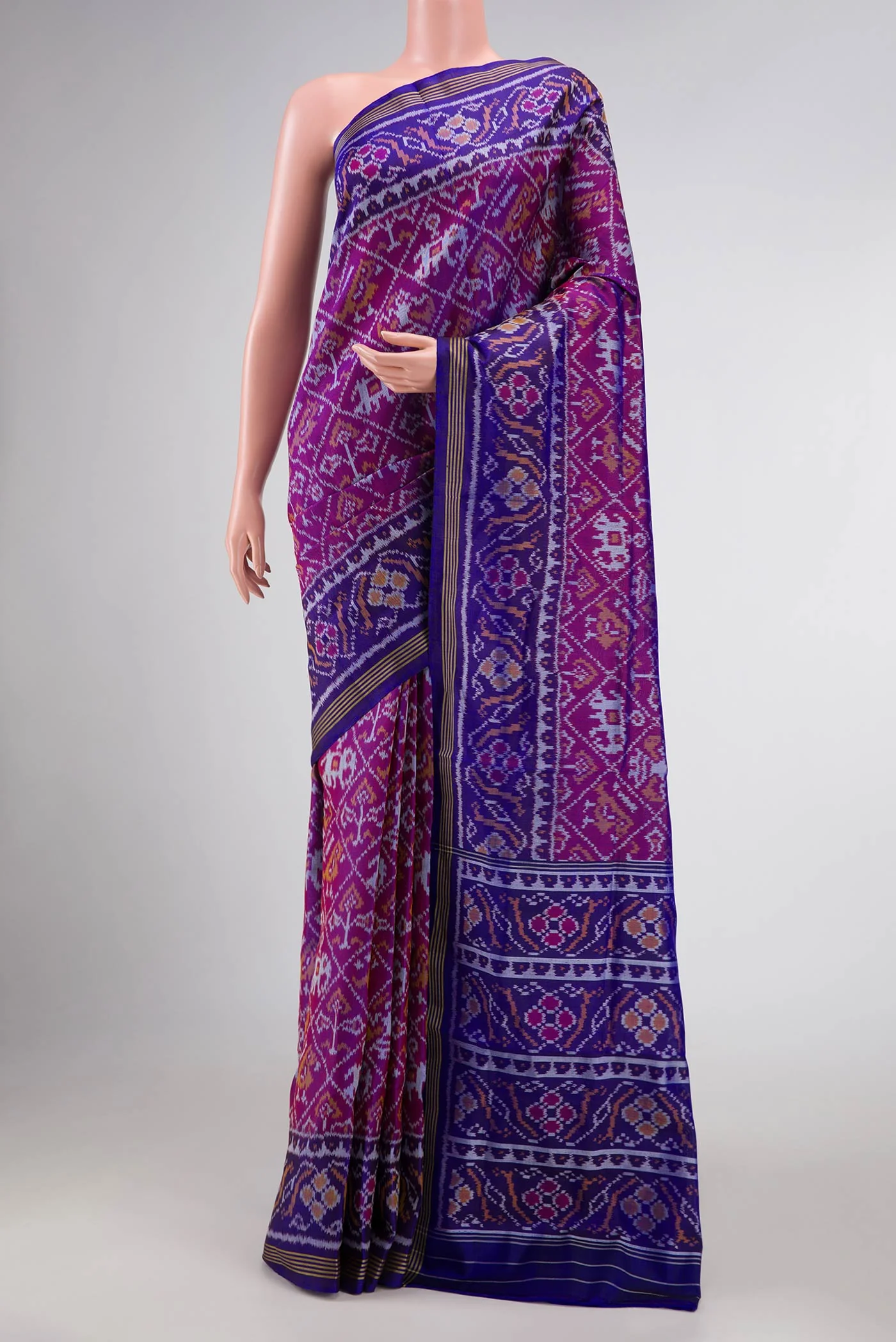 Purple Dual Tone Rajkot Patola Silk Saree