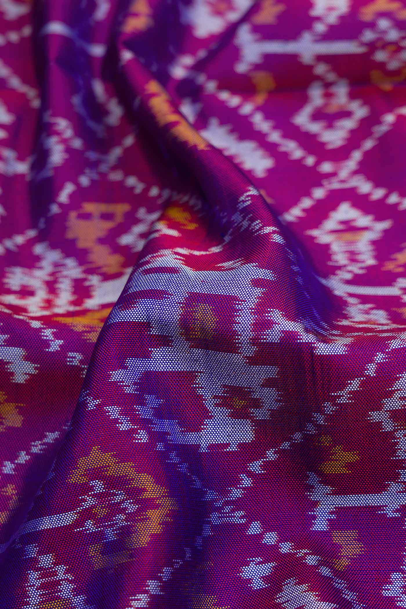 Purple Dual Tone Rajkot Patola Silk Saree - Image 2