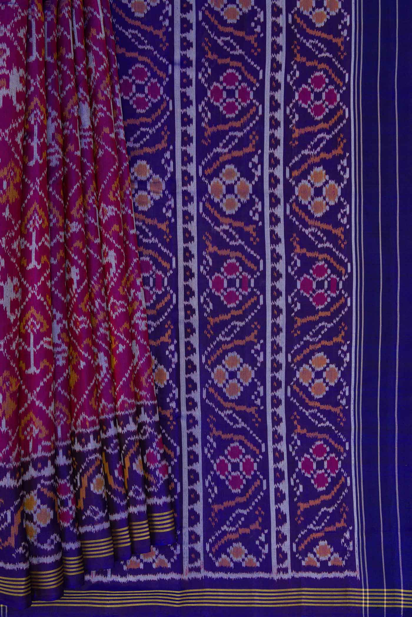 Purple Dual Tone Rajkot Patola Silk Saree - Image 4