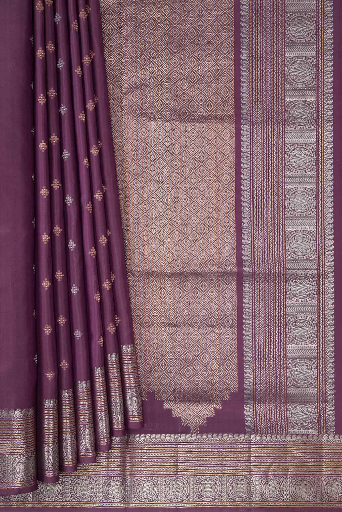 Purple Soft Silk Saree - Image 4
