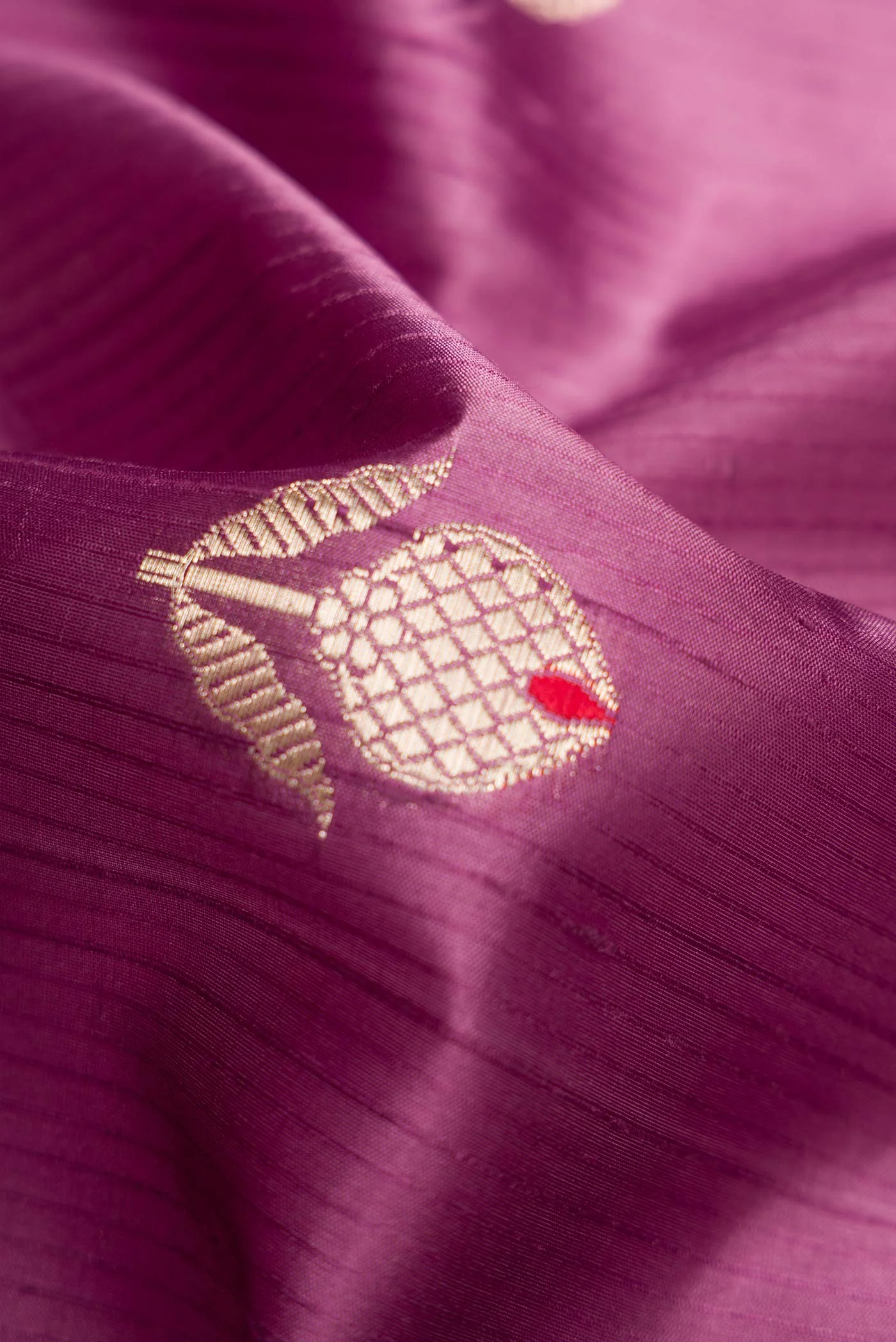 Purple Banarasi Raw Silk Saree - Image 3