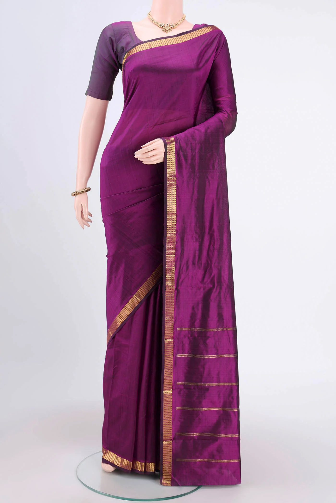 Maroon Kanchipuram Saree