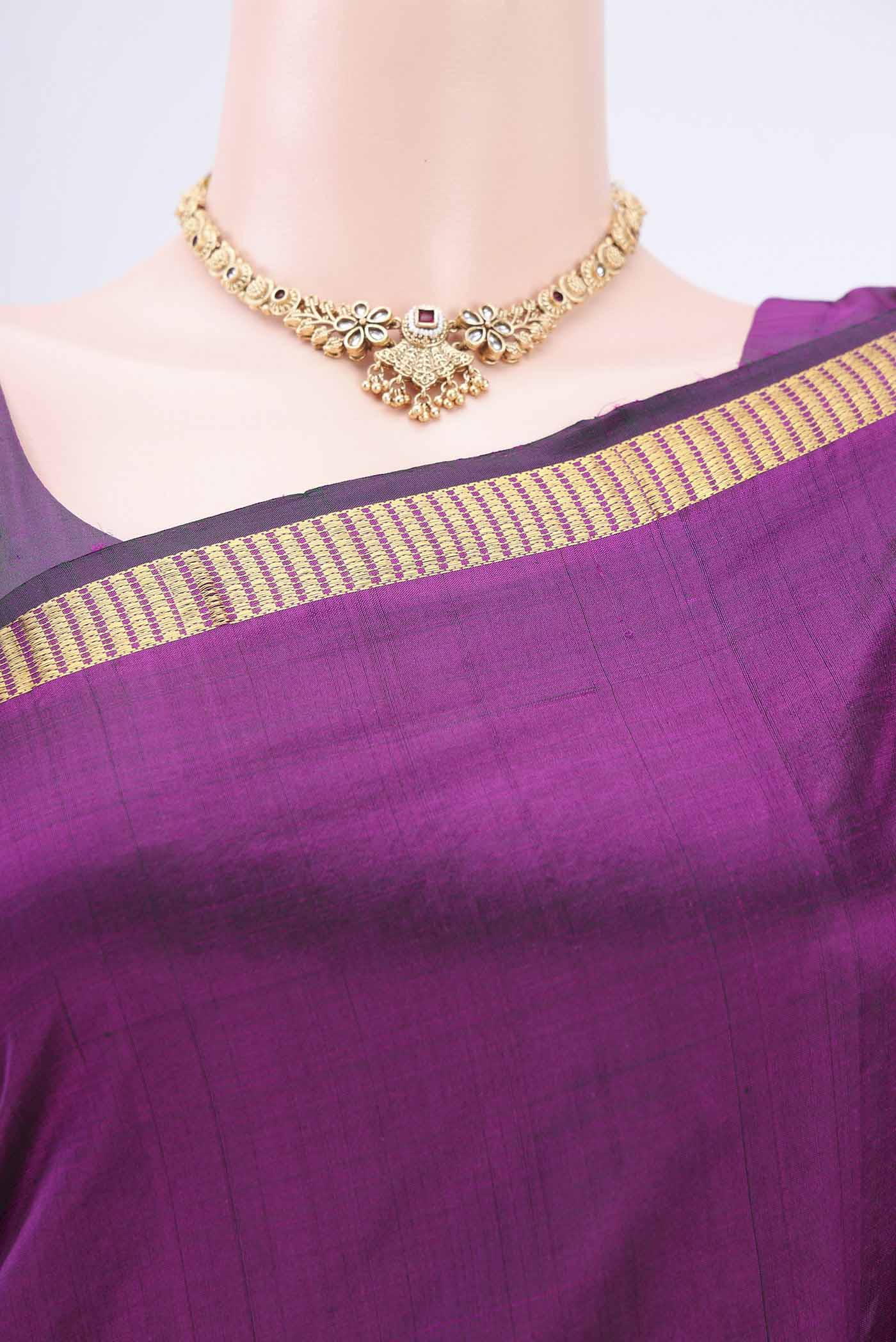 Maroon Kanchipuram Saree - Image 2