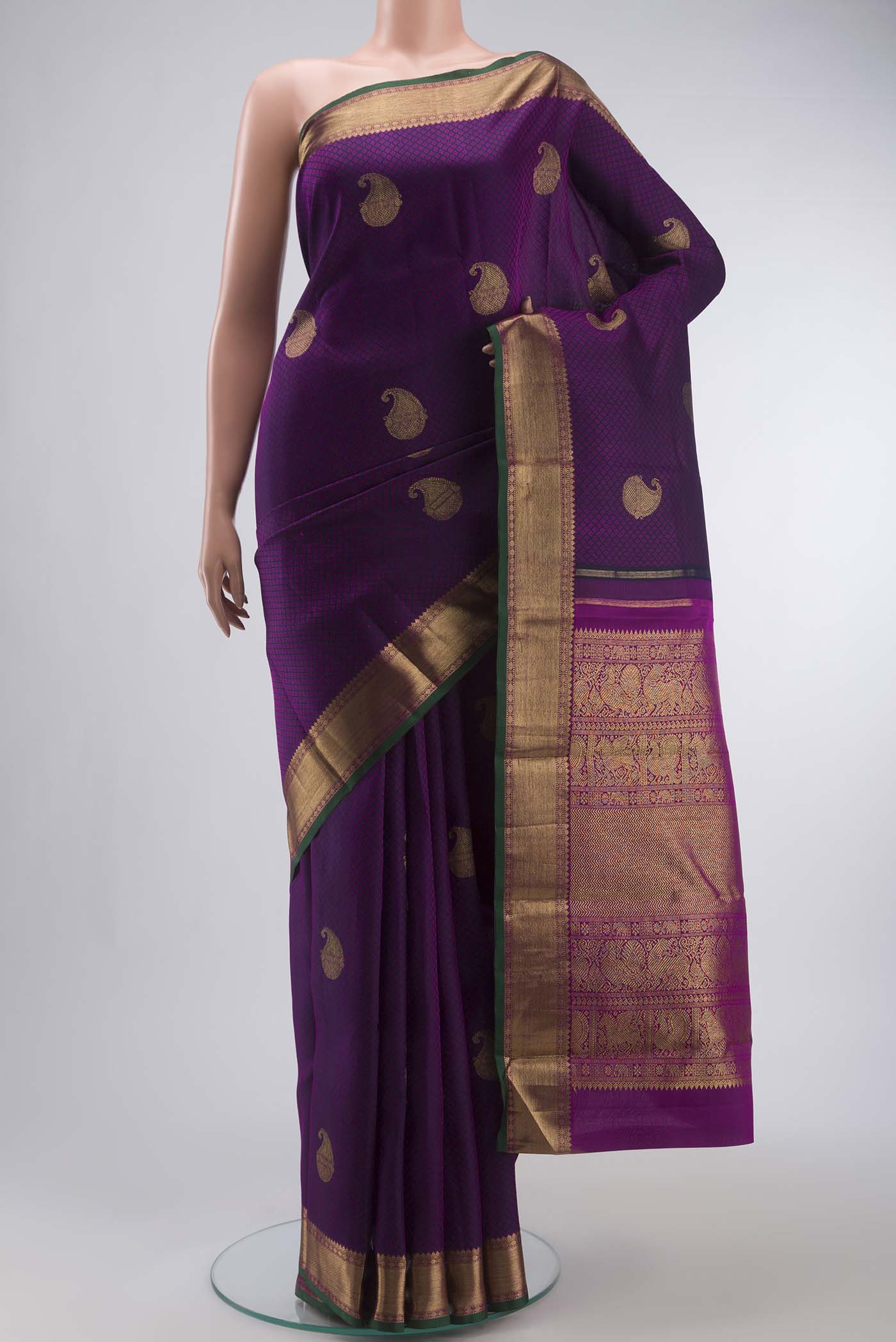 Purple Kanchipuram Silk Saree