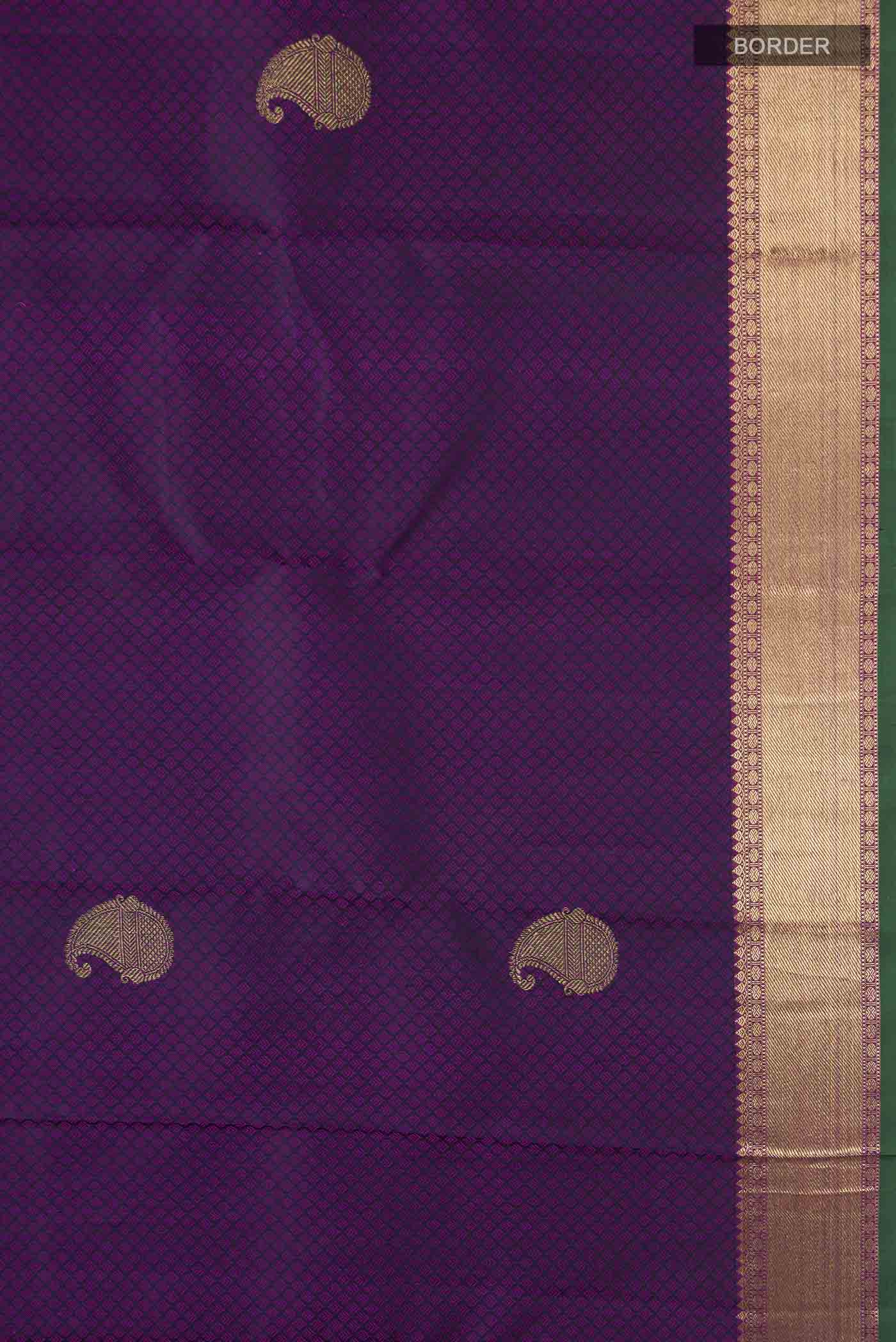 Purple Kanchipuram Silk Saree - Image 3