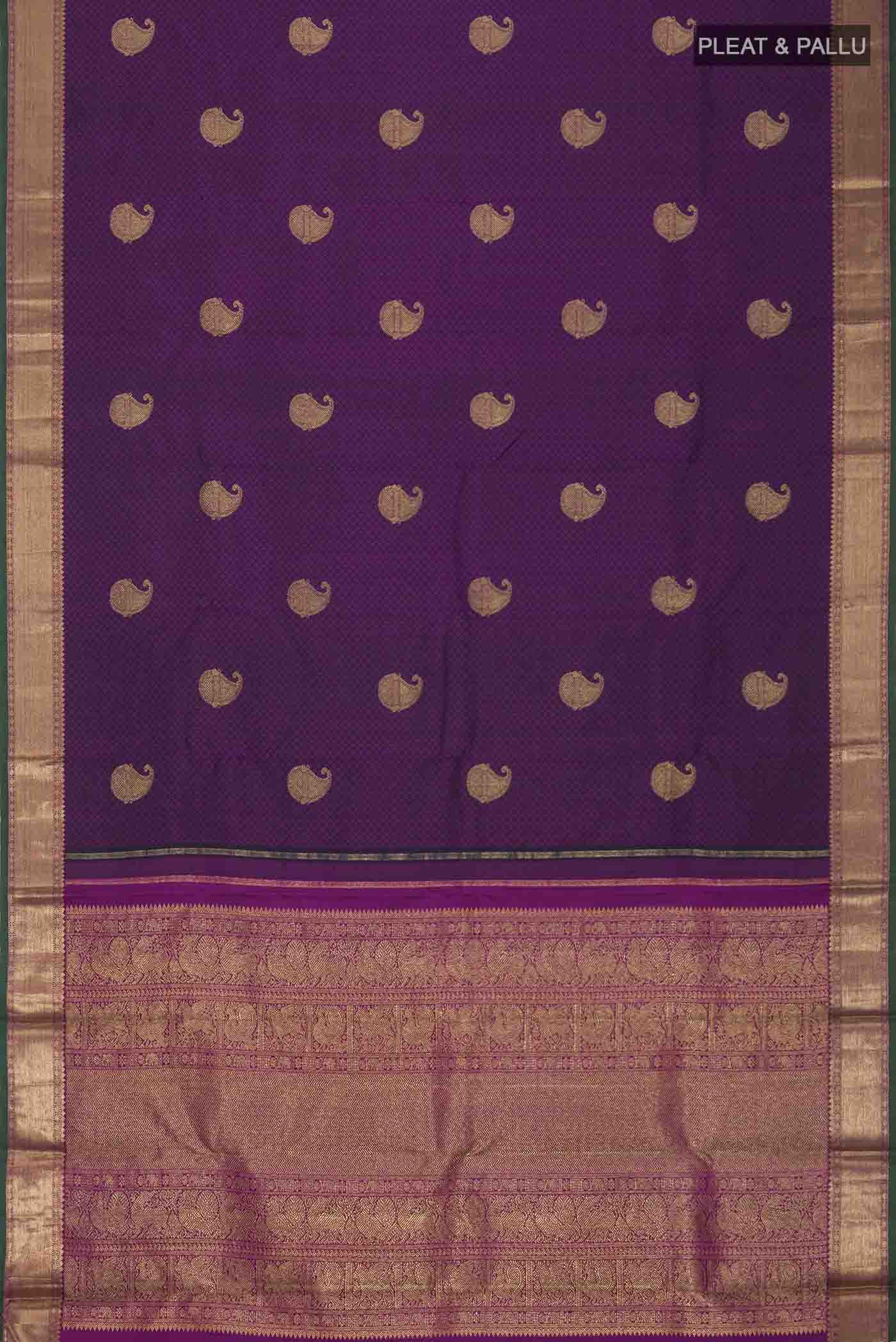 Purple Kanchipuram Silk Saree - Image 6