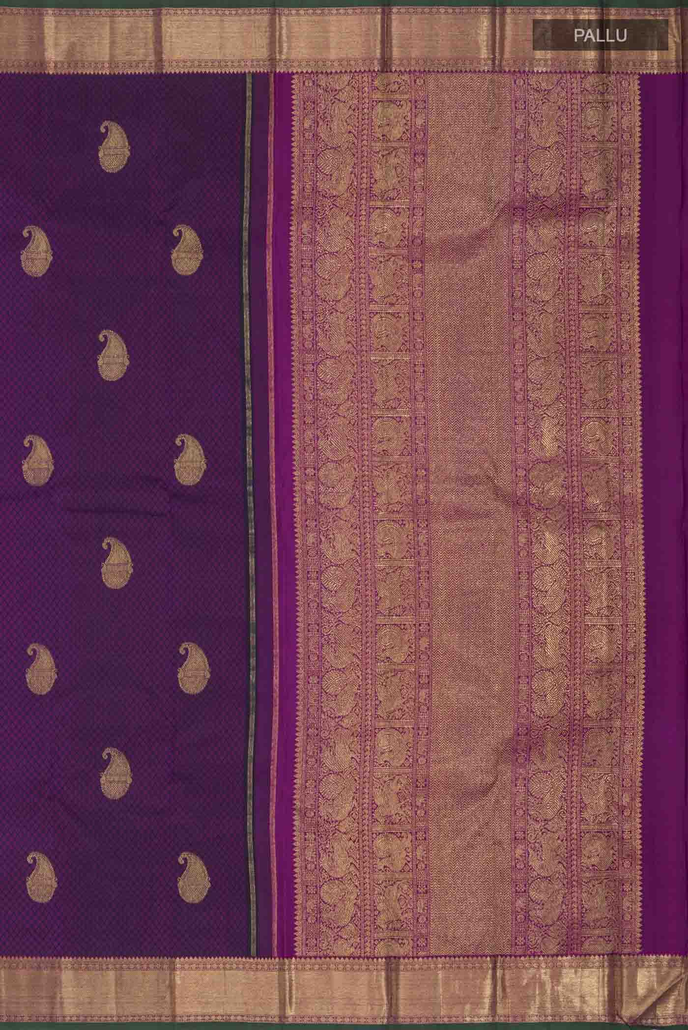 Purple Kanchipuram Silk Saree - Image 7