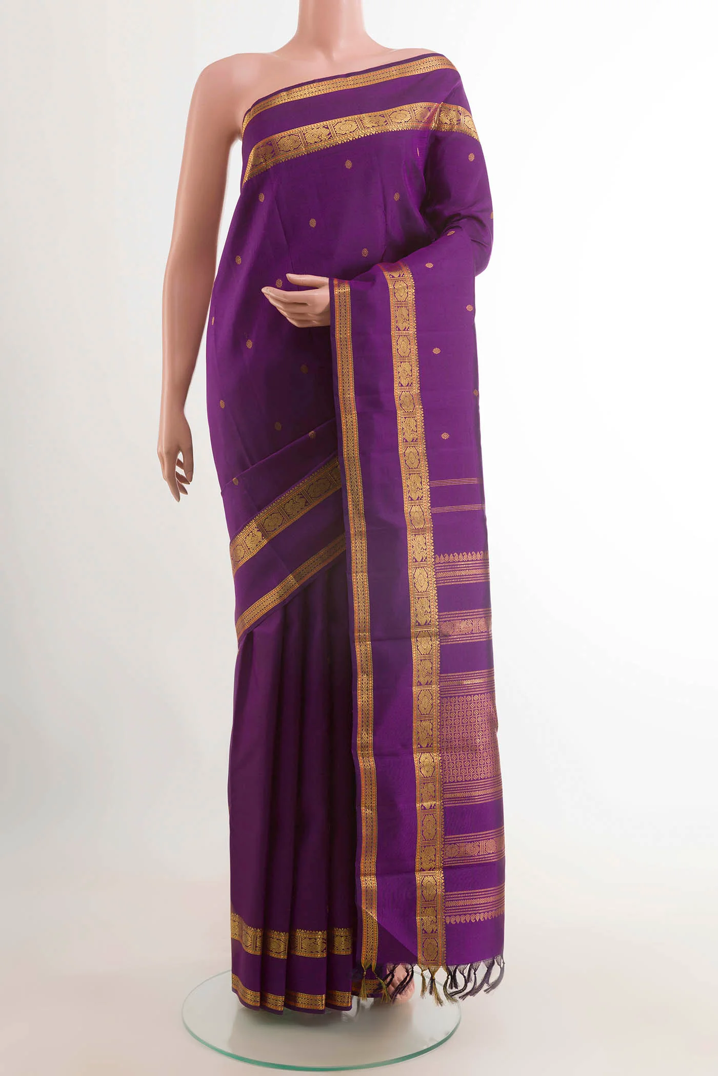 Purple Kanchipuram Silk Saree