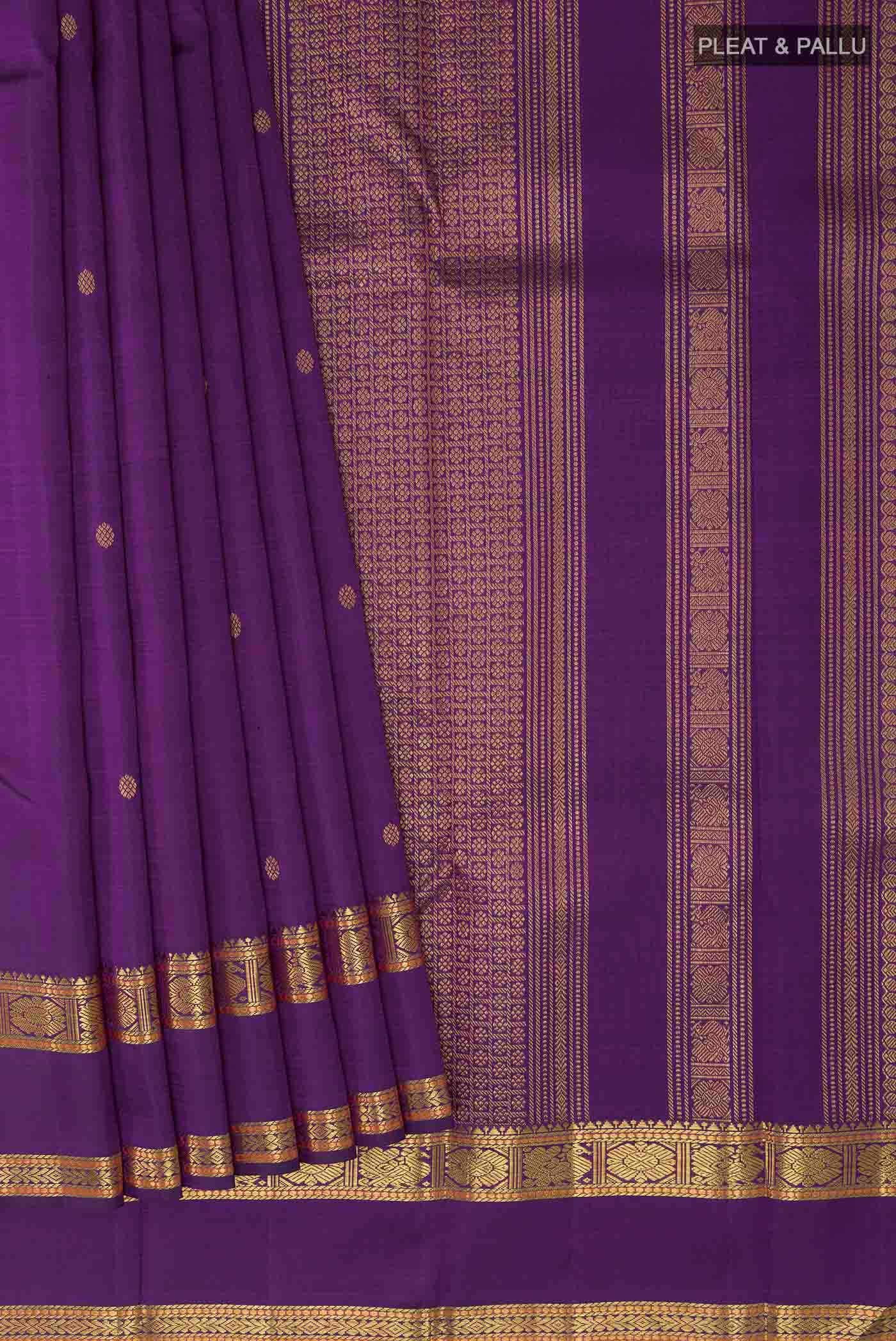 Purple Kanchipuram Silk Saree - Image 4