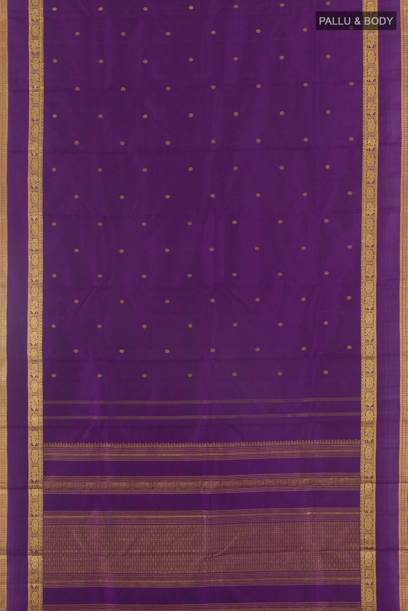 Purple Kanchipuram Silk Saree - Image 6