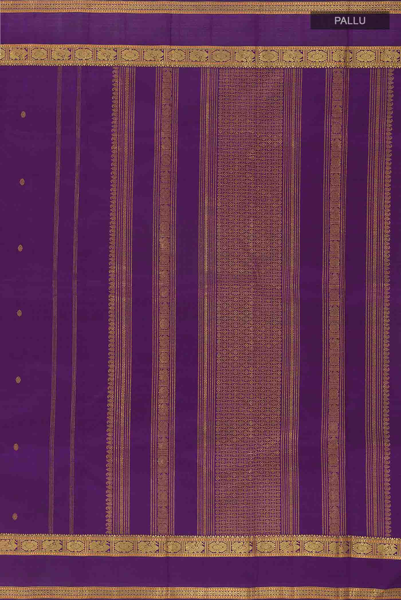 Purple Kanchipuram Silk Saree - Image 7