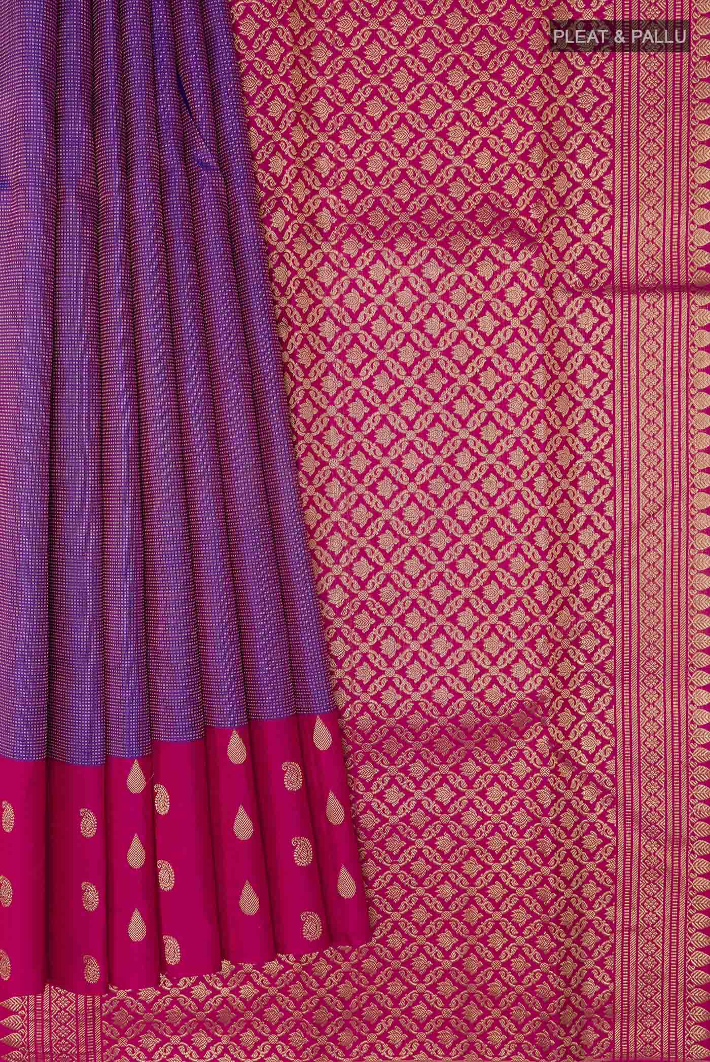 Purple Kanchipuram Silk Saree - Image 4
