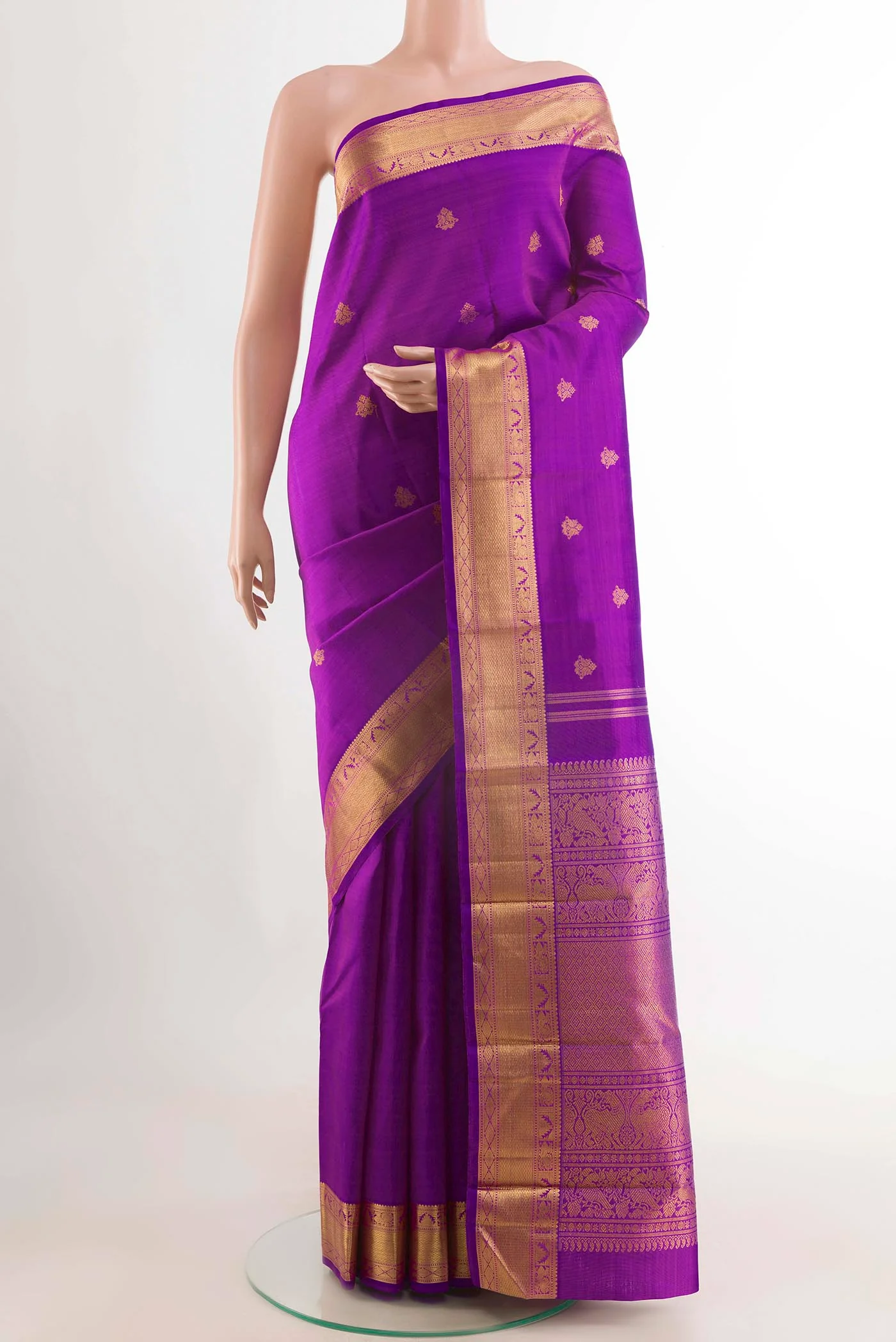 Purple Kanchipuram Silk Saree