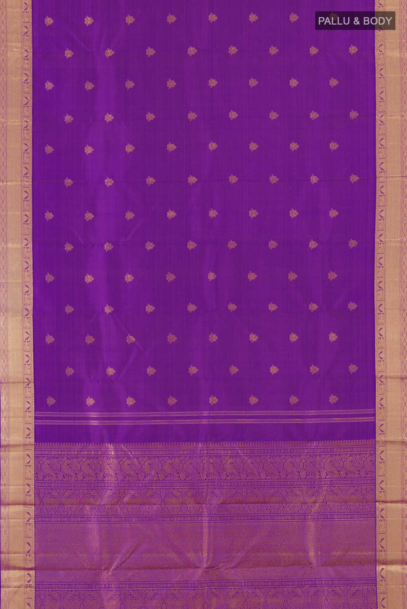 Purple Kanchipuram Silk Saree - Image 6