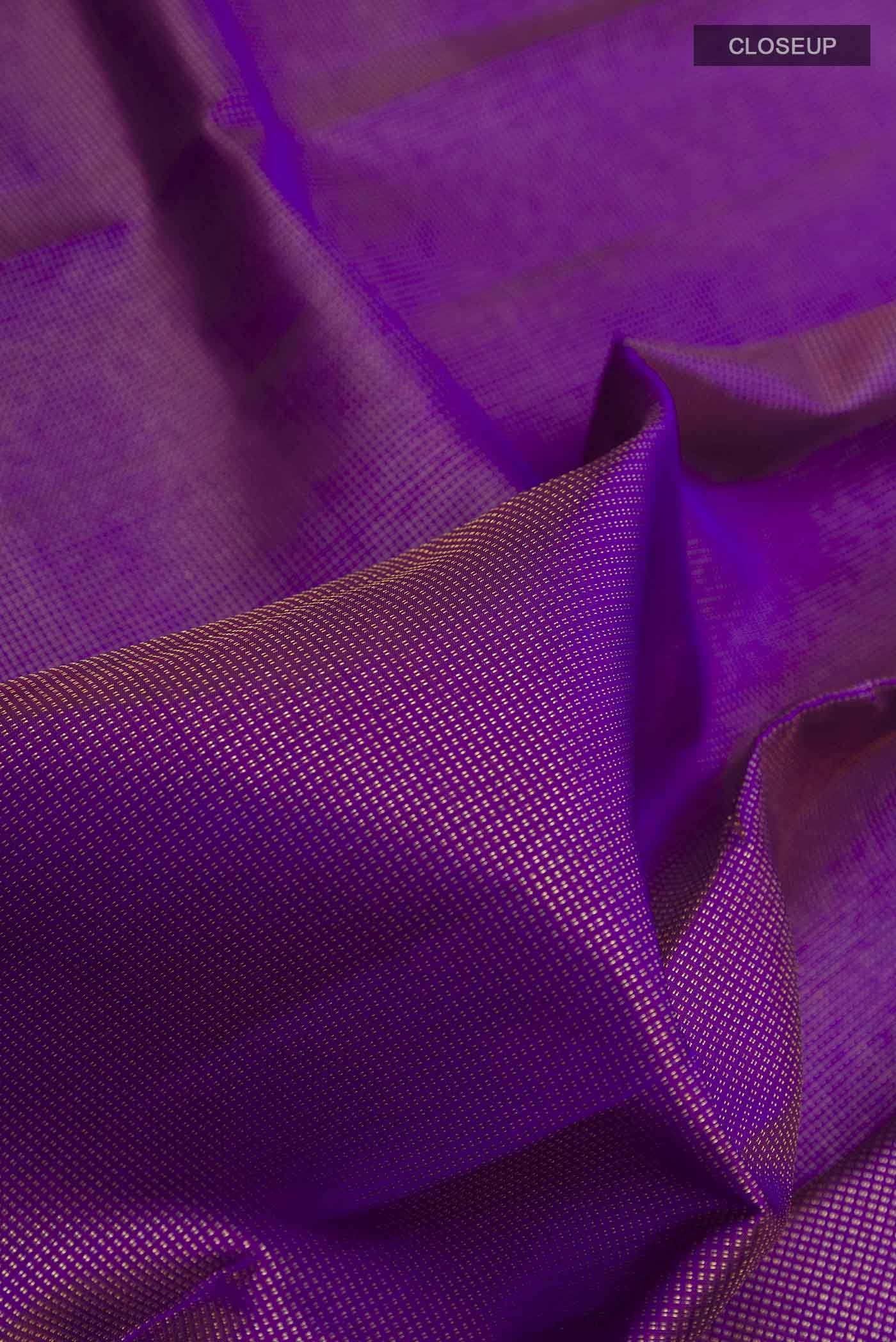 Purple Kanchipuram Silk Saree - Image 2