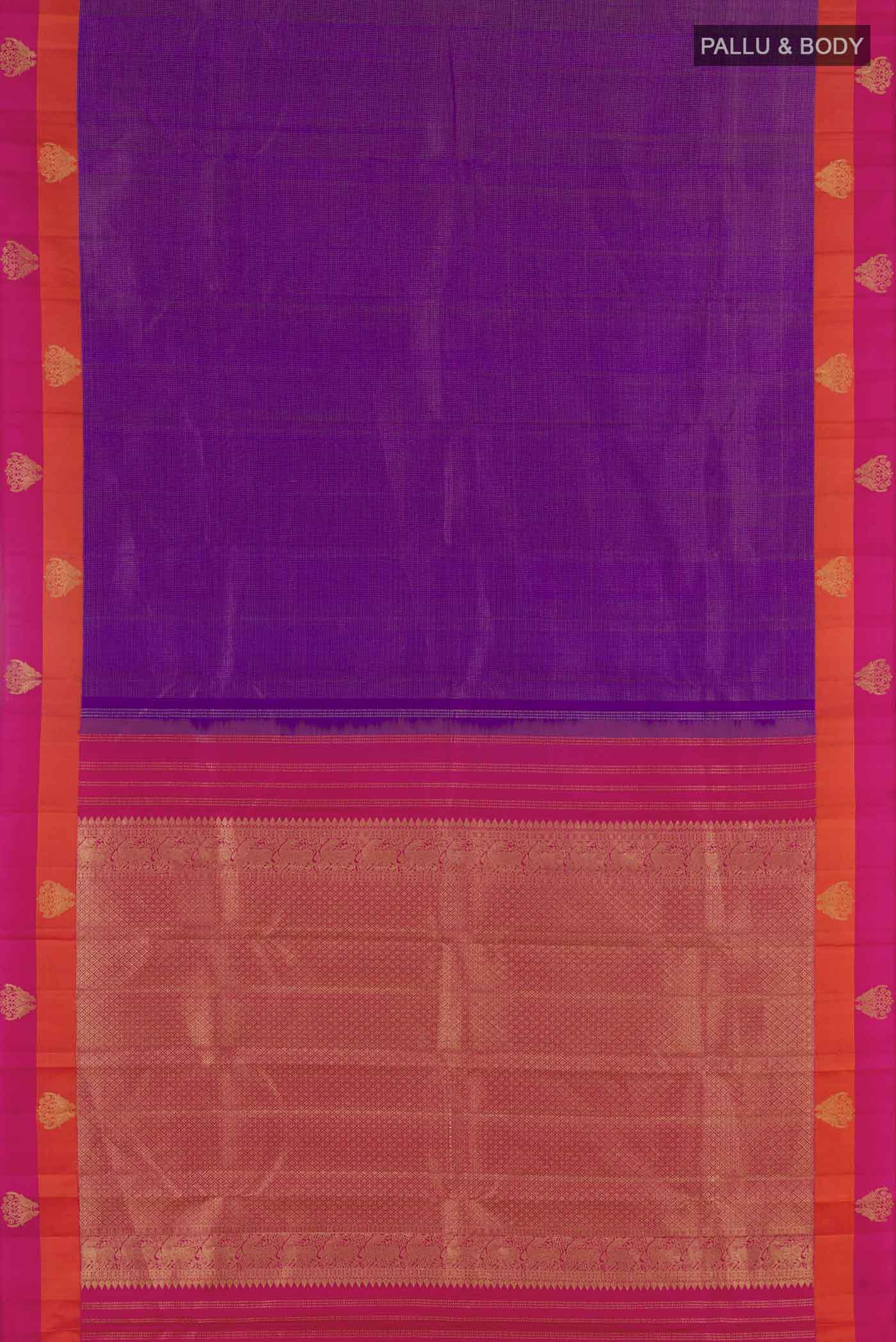 Purple Kanchipuram Silk Saree - Image 6