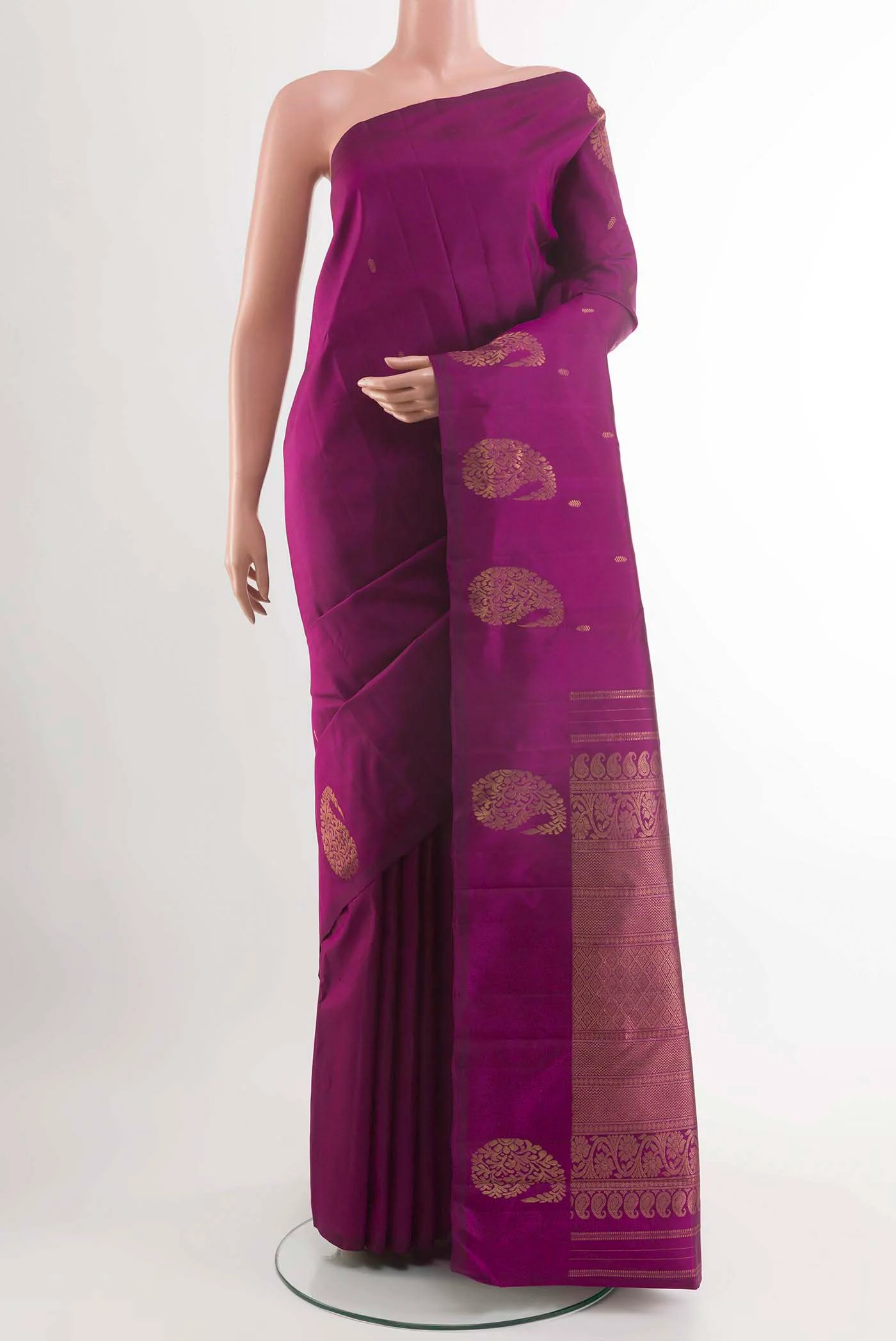 Purple Kanchipuram Silk Saree