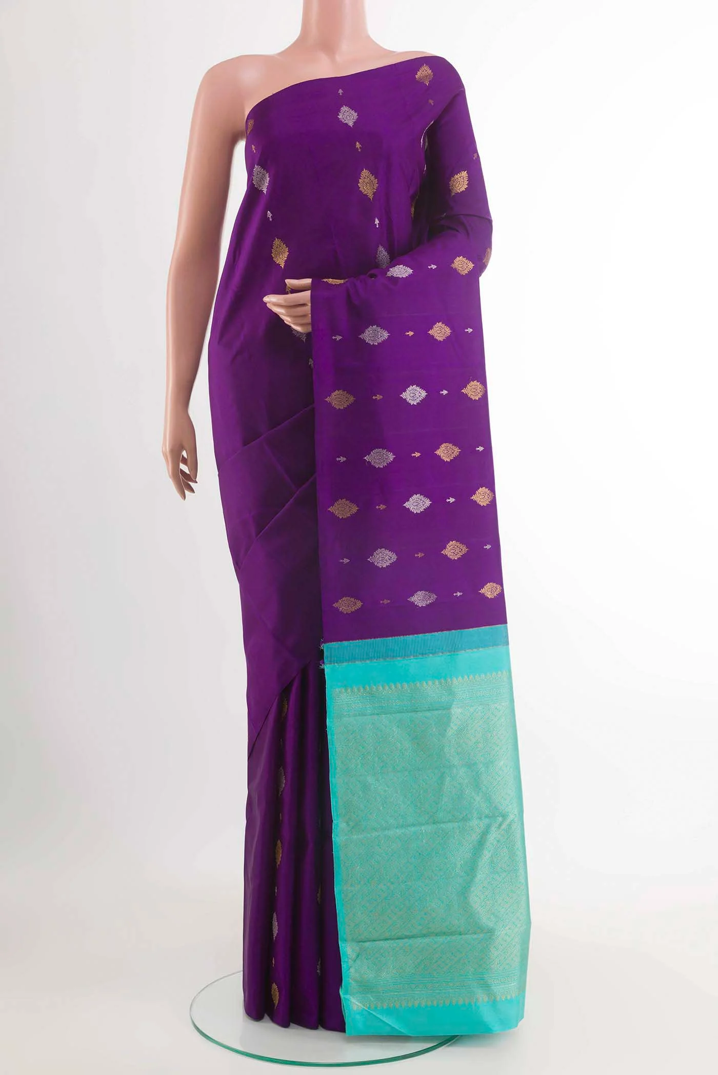 Purple Kanchipuram Silk Saree