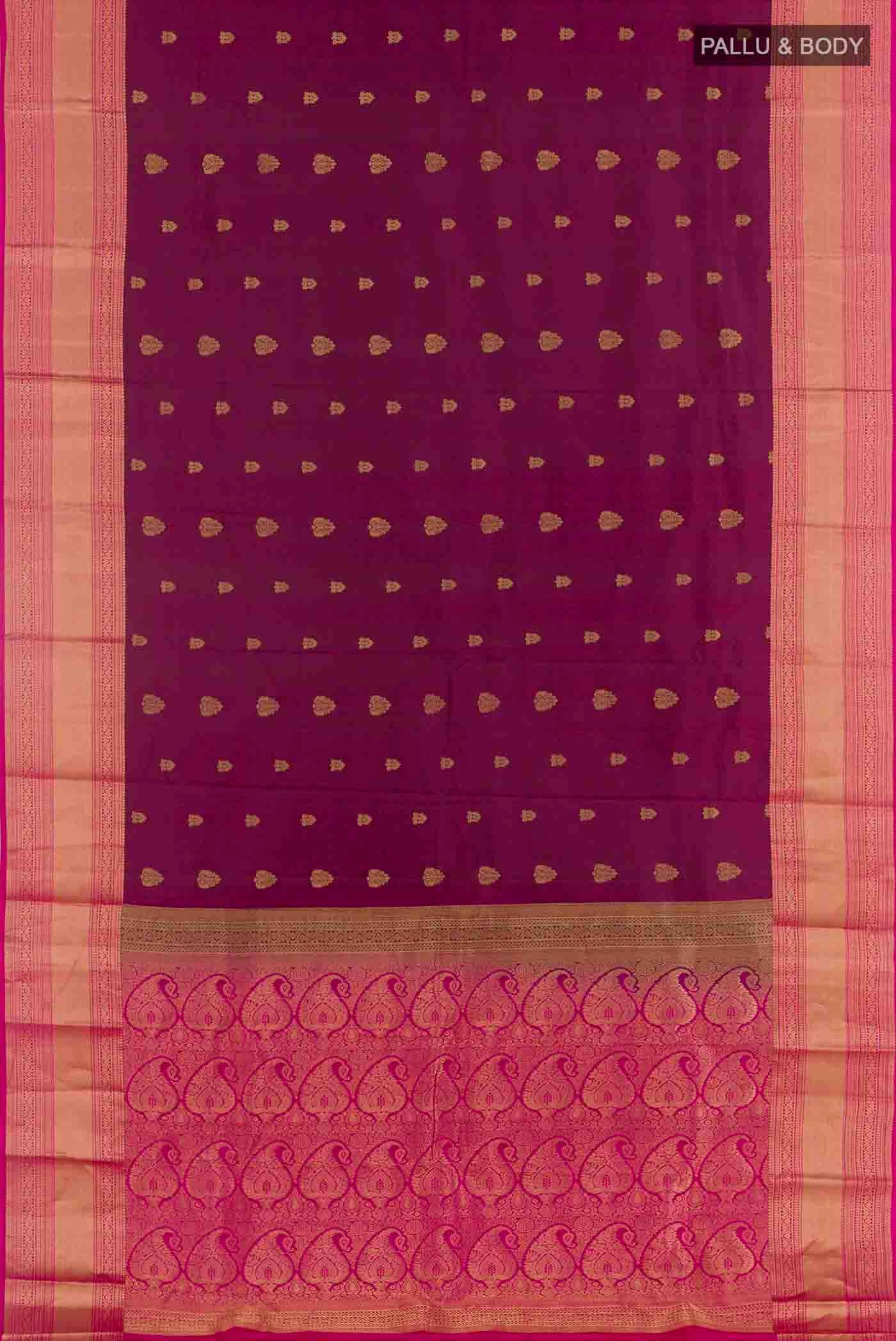 Purple Kanchipuram Silk Saree - Image 3