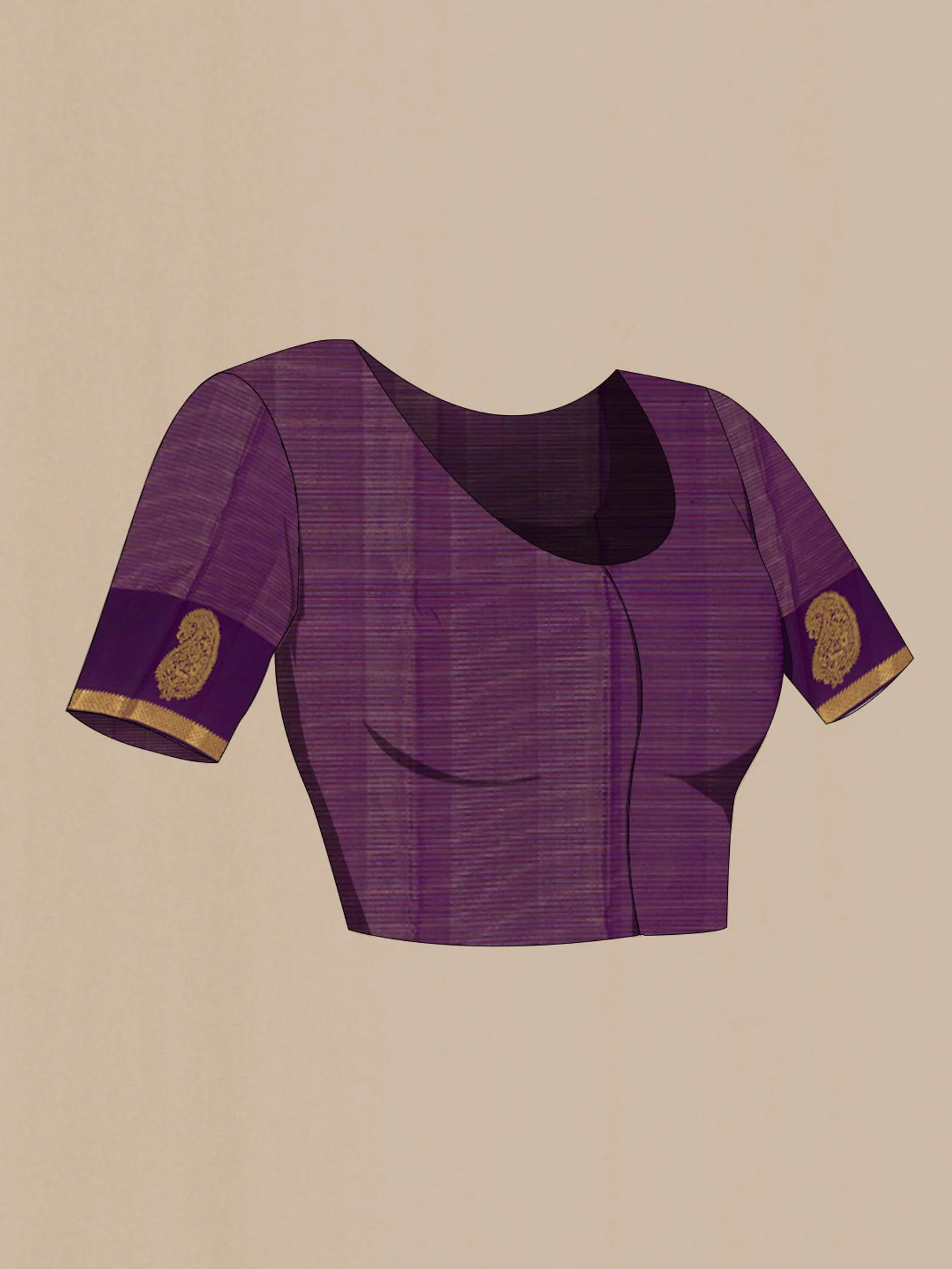 Purple Kanchipuram Silk Saree - Image 4