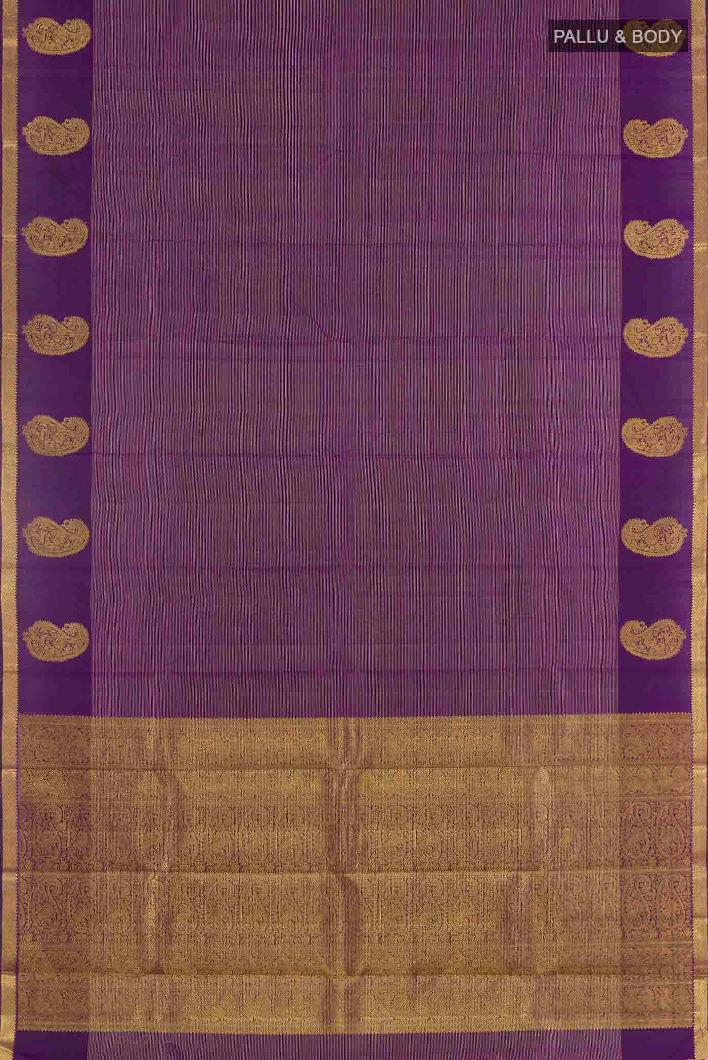Purple Kanchipuram Silk Saree - Image 5