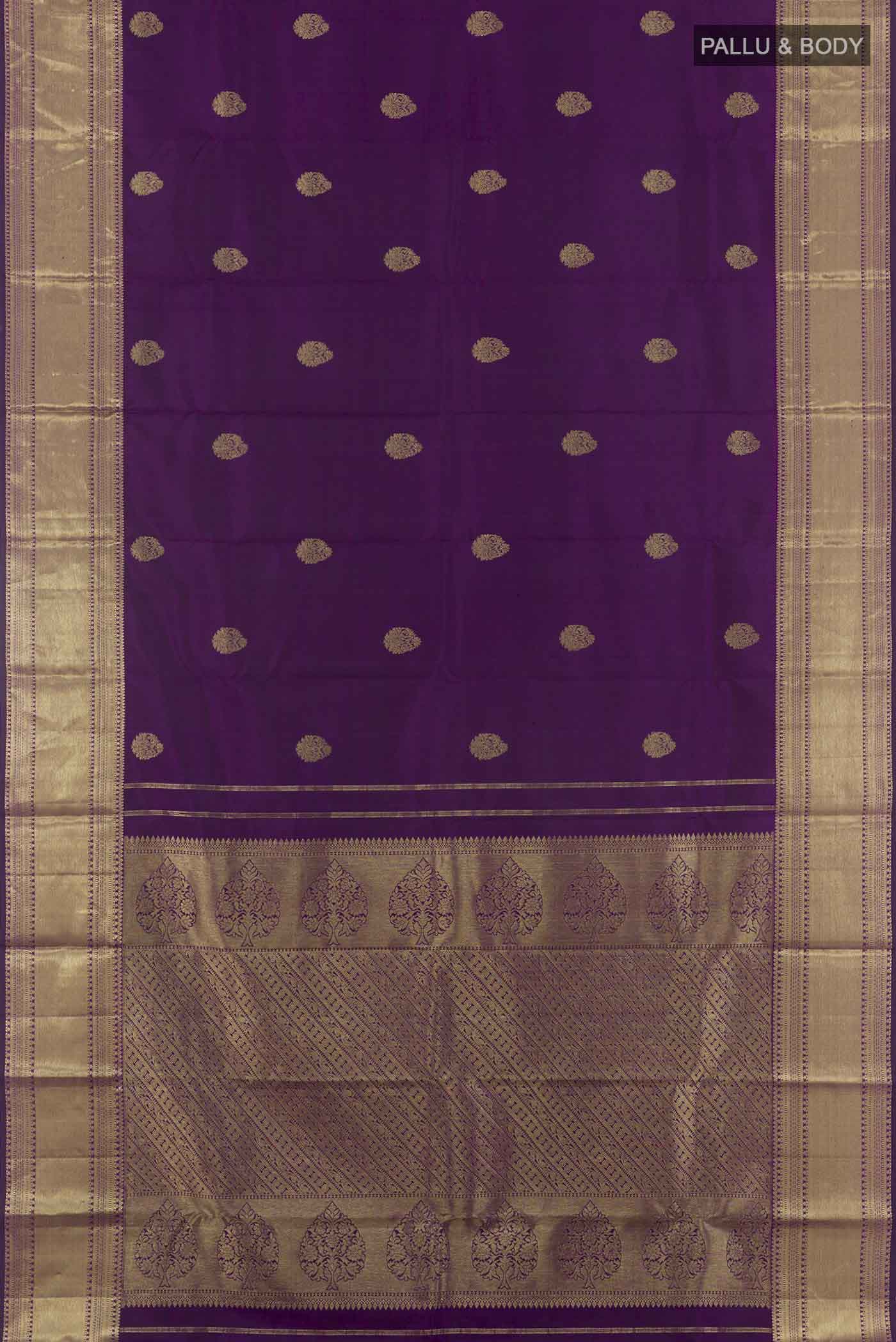 Violet Kanchipuram Silk Saree - Image 3