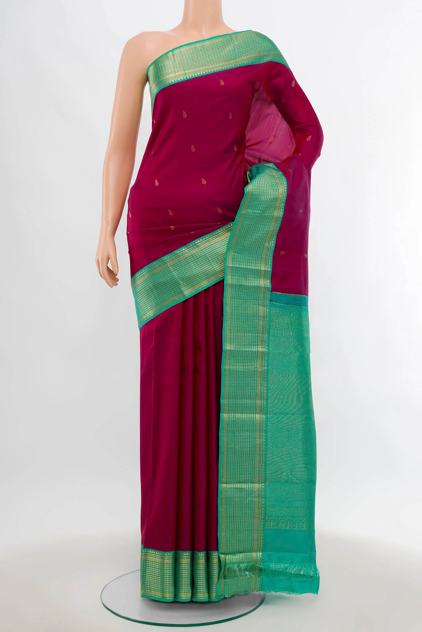 Magenta Kanchipuram Silk Saree