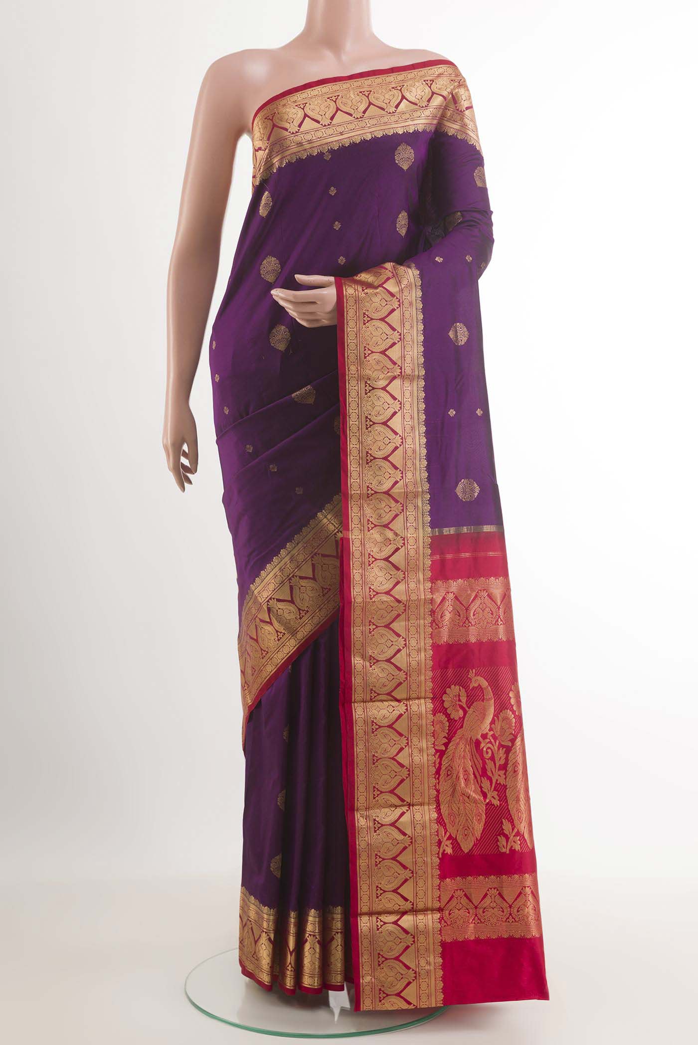 Purple Bangalore Silk Saree