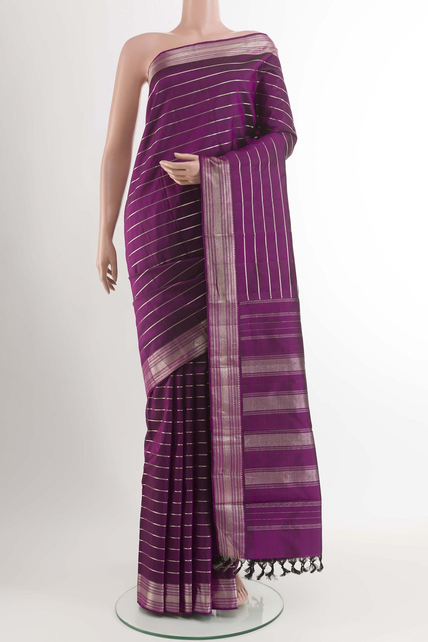 Purple Kanchipuram Silk Saree