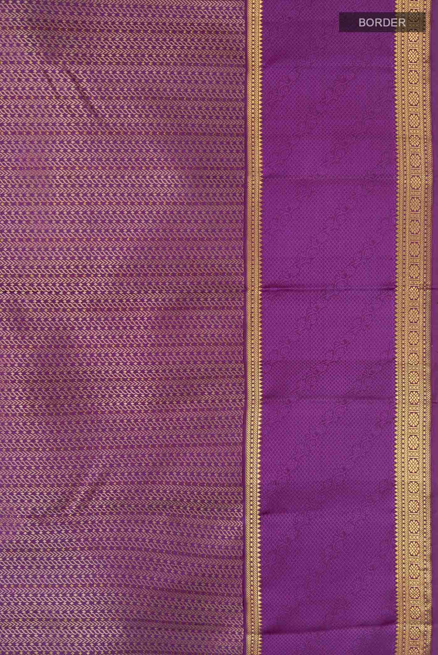 Purple Kanchipuram Silk Saree - Image 3