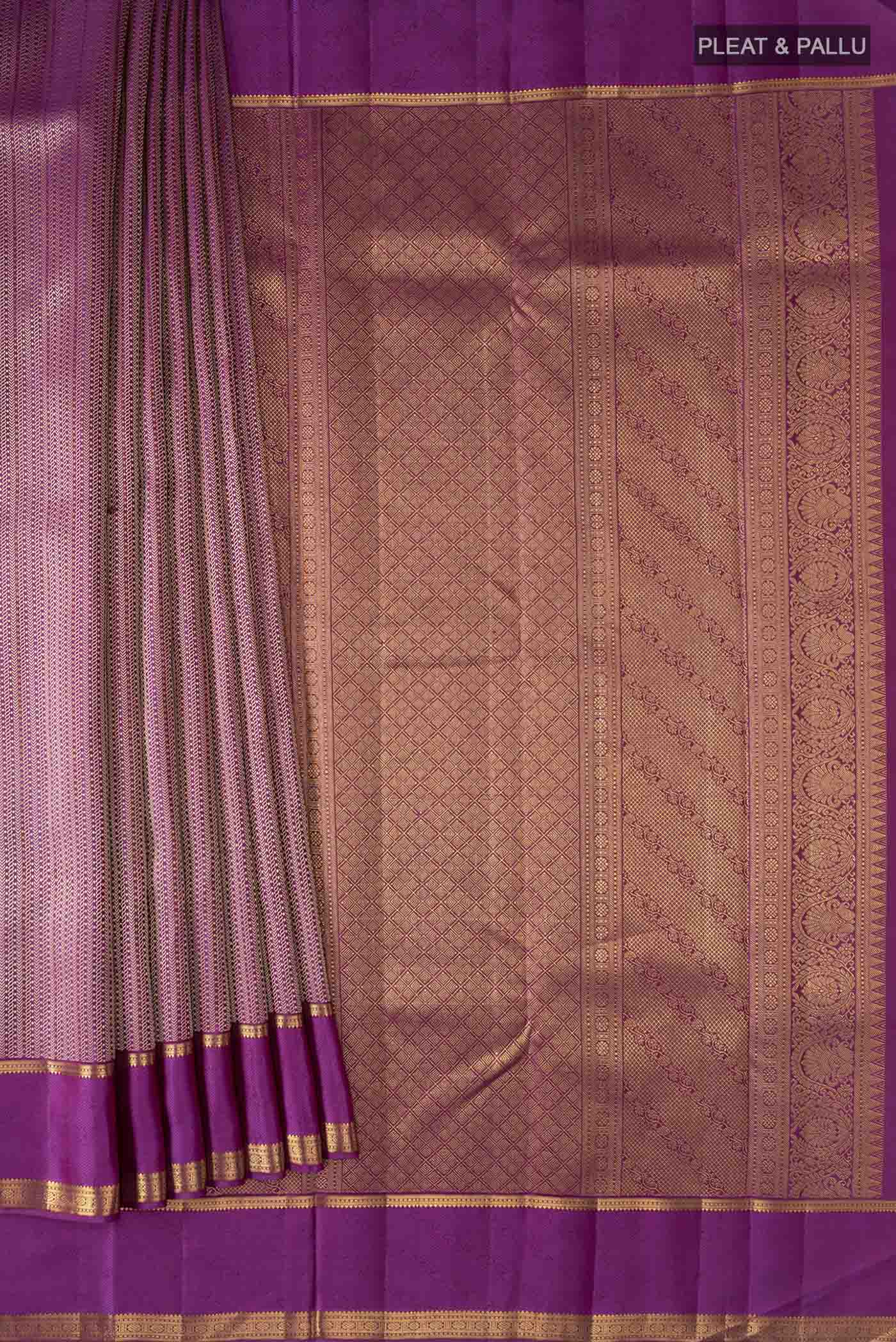Purple Kanchipuram Silk Saree - Image 4