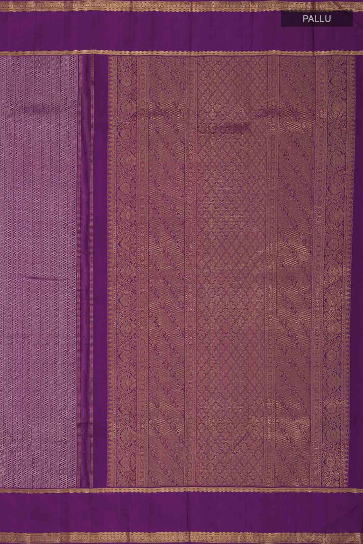 Purple Kanchipuram Silk Saree - Image 7