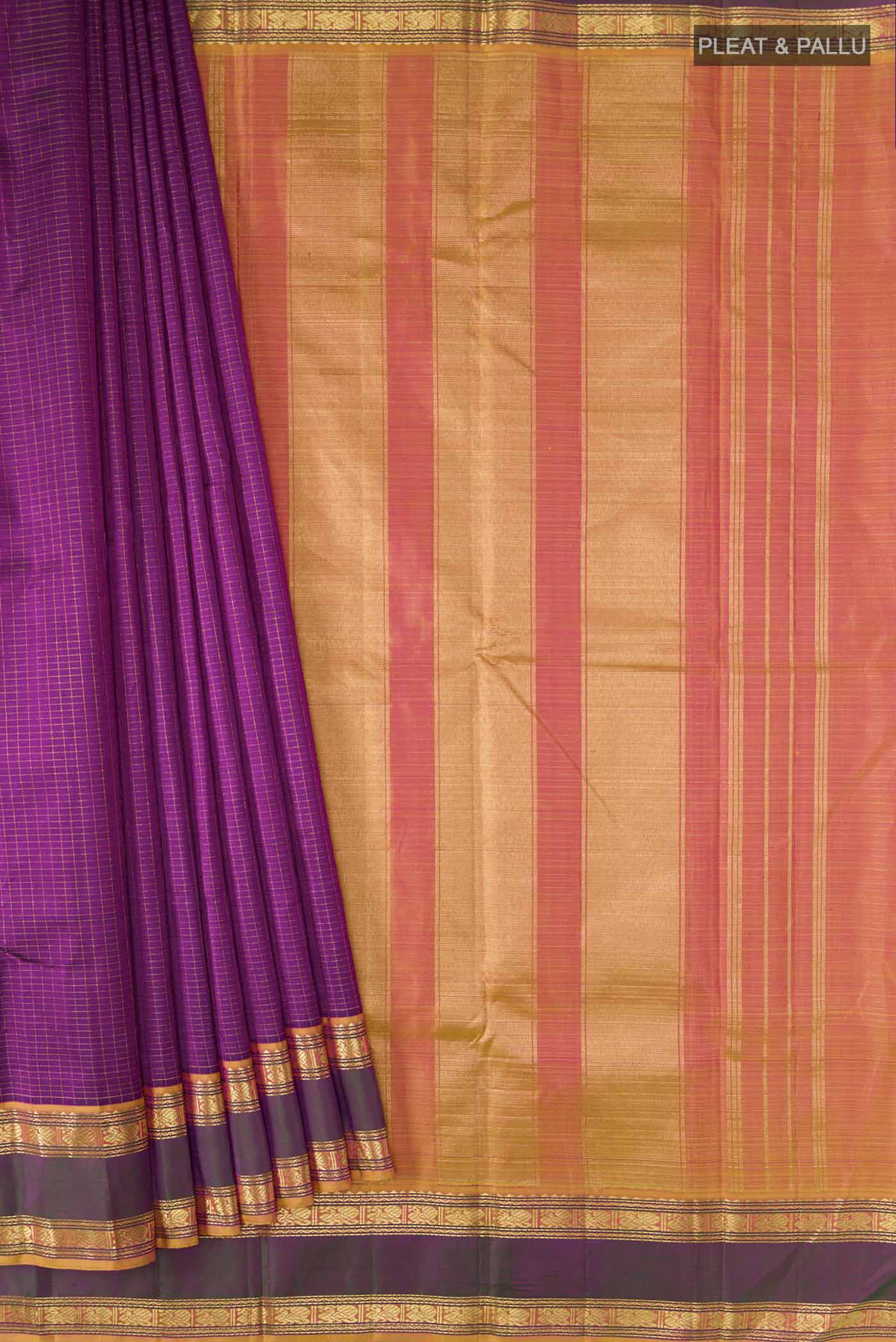 Purple Kanchipuram Silk Saree - Image 4