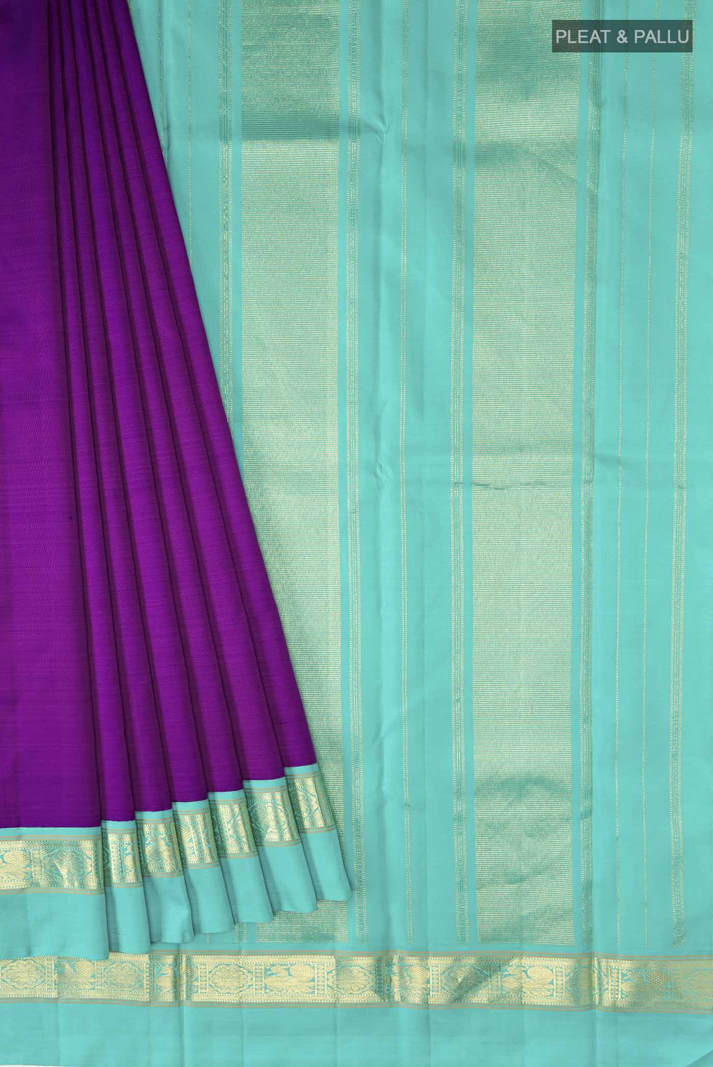 Purple Kanjivaram Silk Saree - Image 4